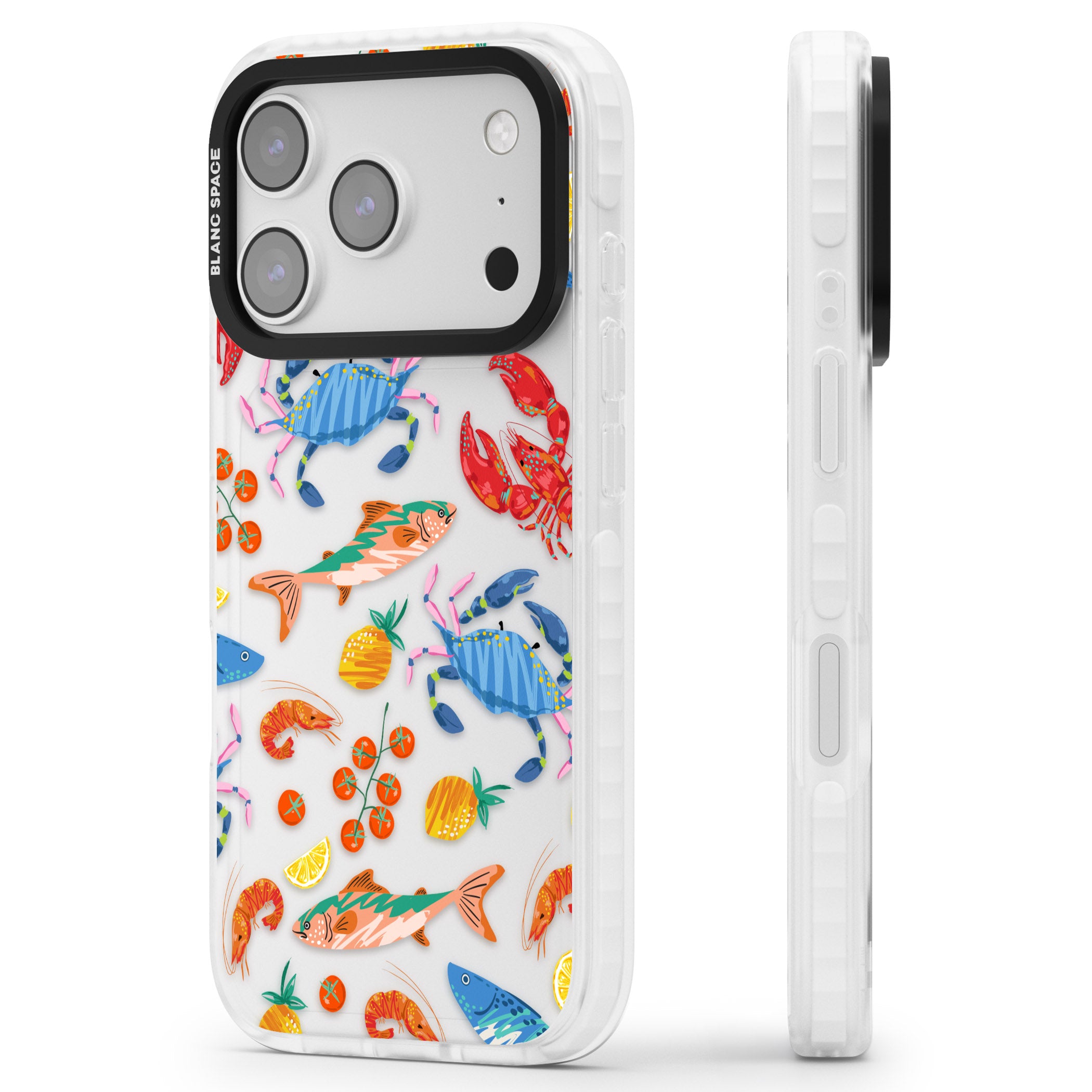 Vibrant Sealife iPhone 17 Pro Max Impact Clear Phone Case Side Profile