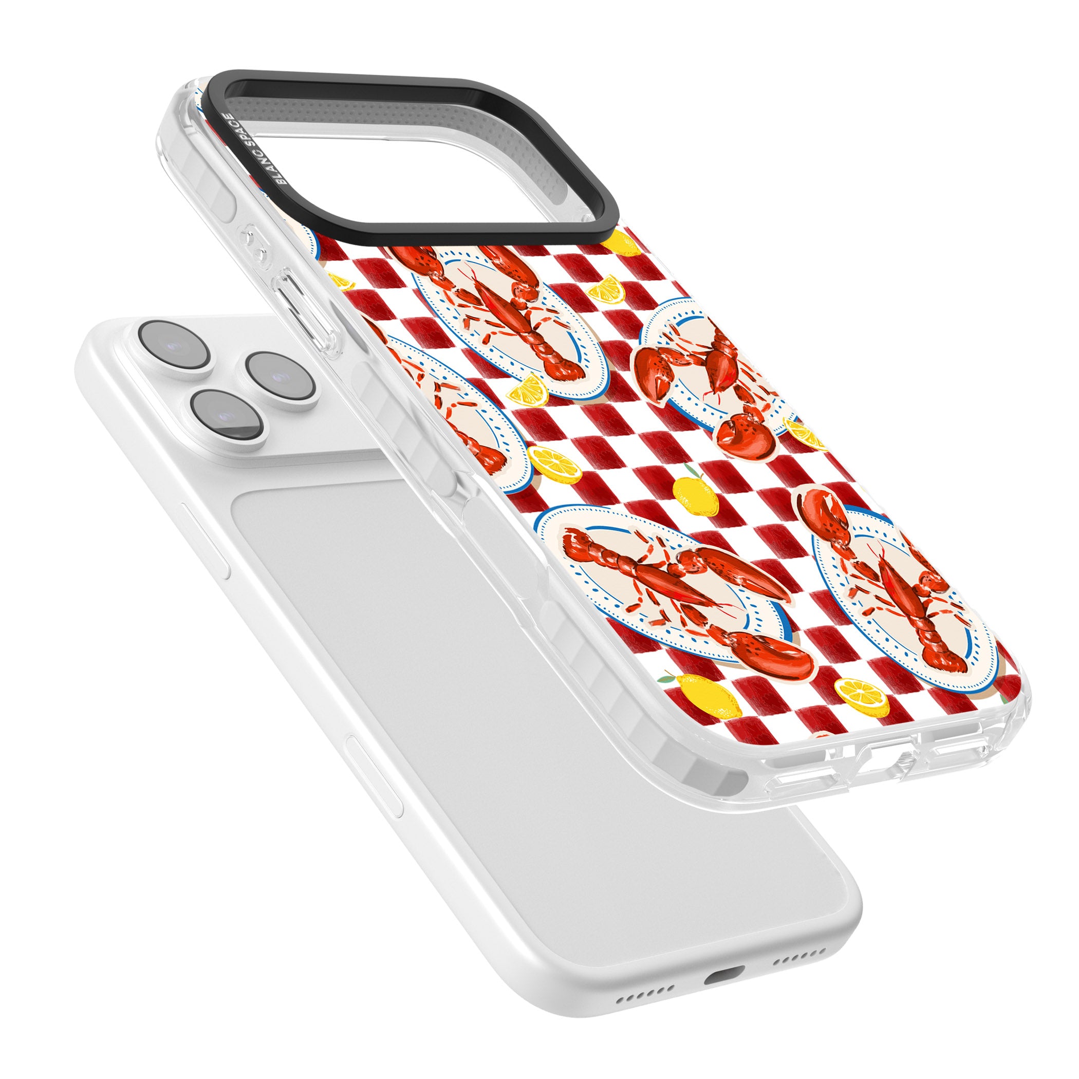 Red Lobster Checkered iPhone 17 Pro Max Impact Clear Phone Case Colours