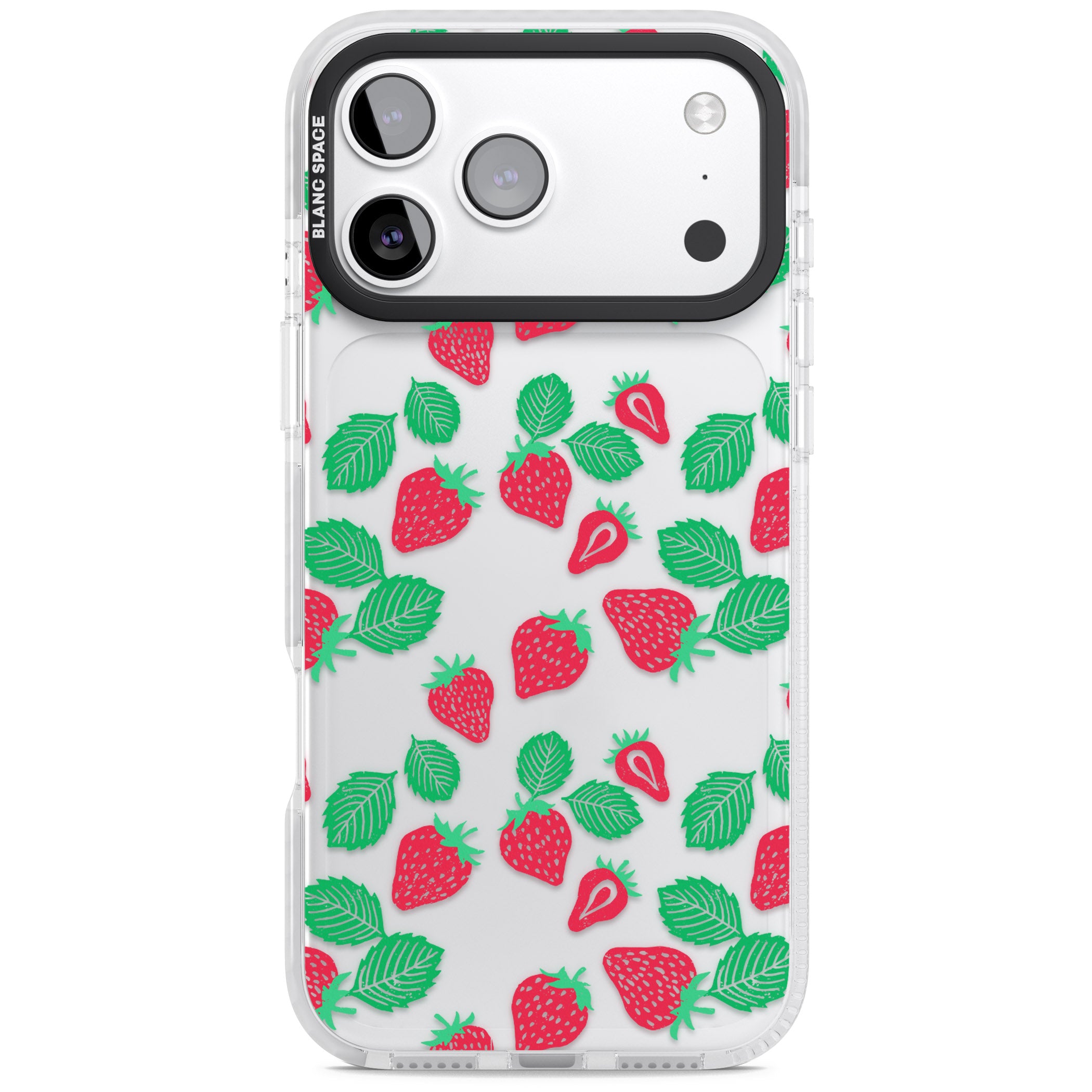 Strawberry Delight iPhone 17 Pro Max Impact Clear Phone Case
