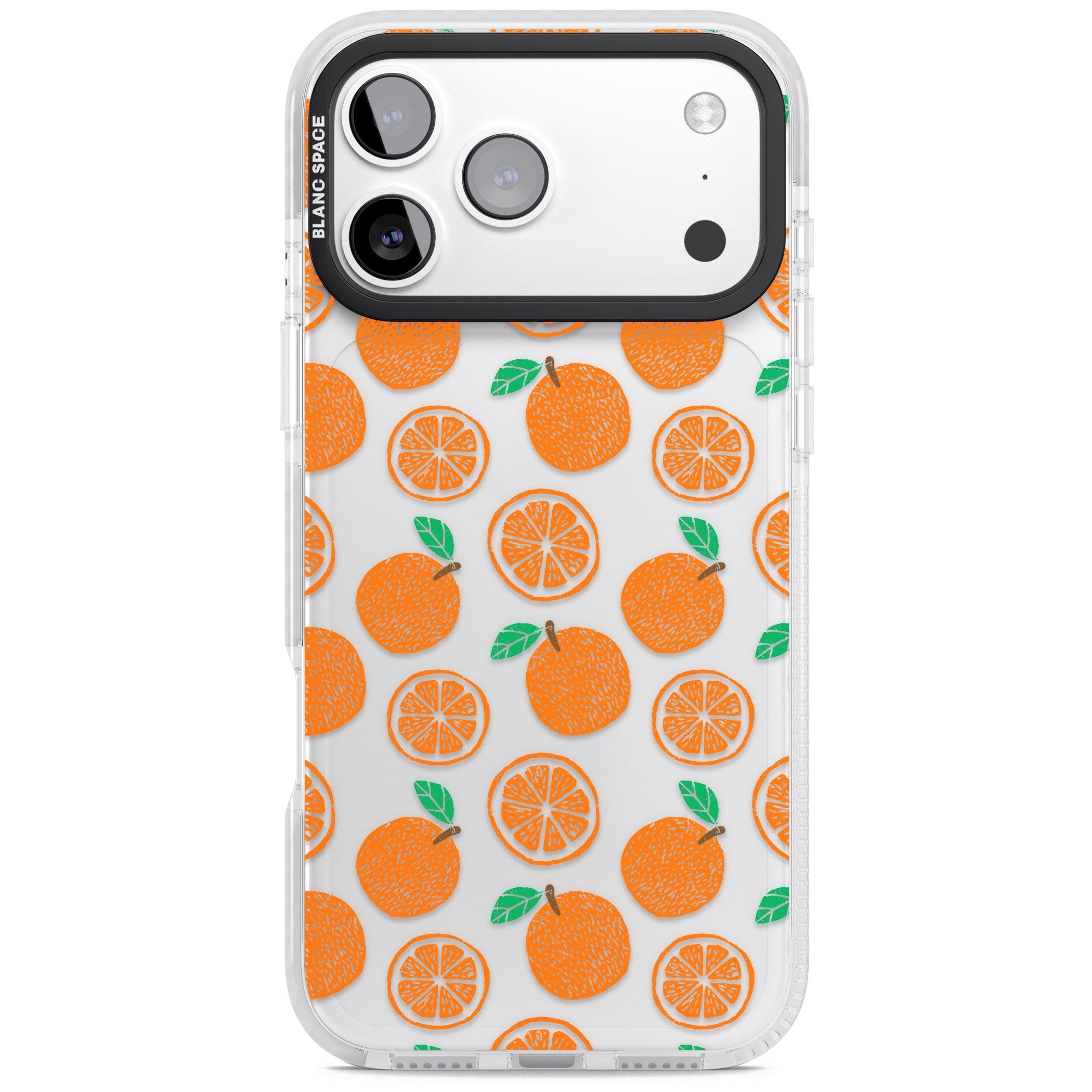 Orange Pattern iPhone 17 Pro Max Impact Clear Phone Case