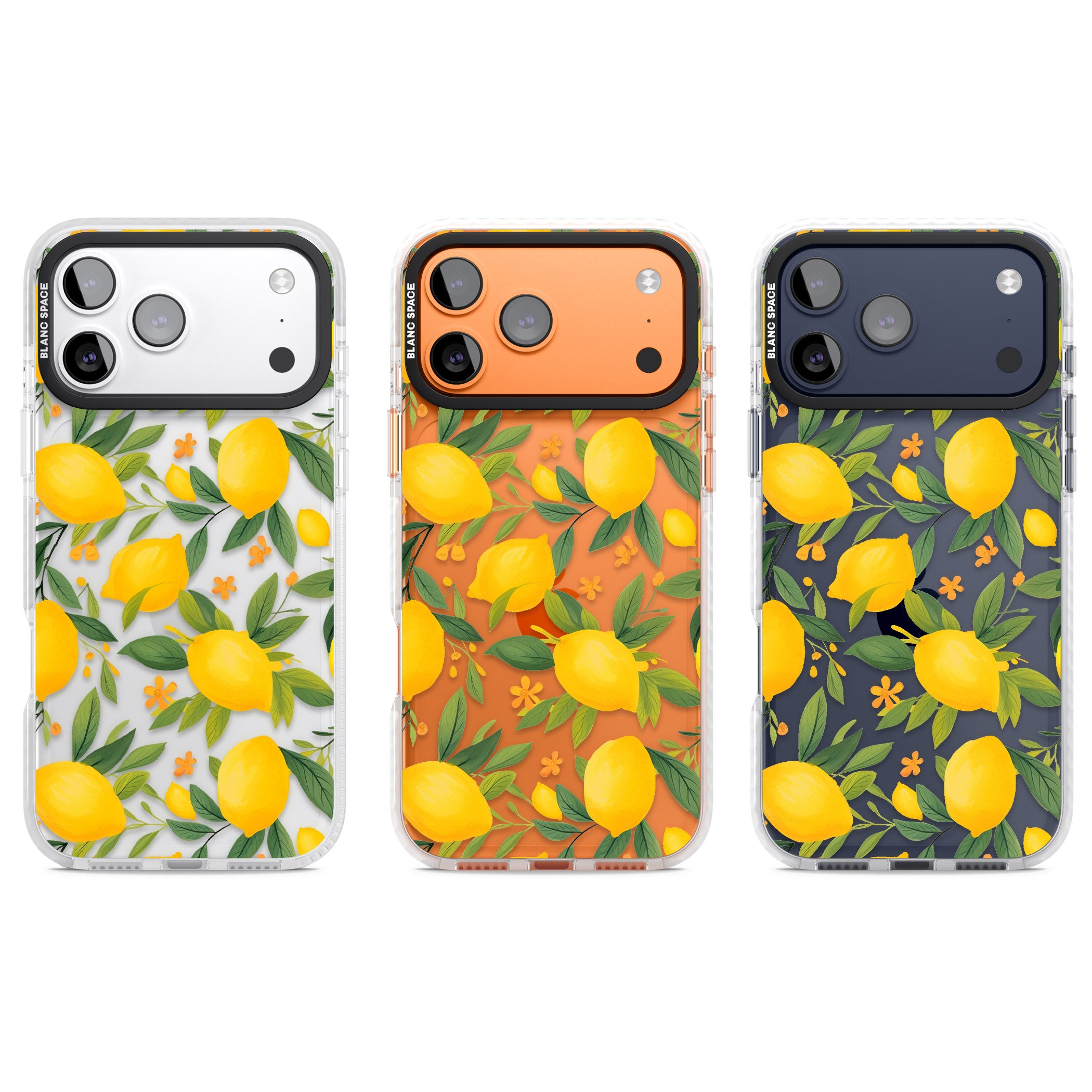 Lemon Pattern iPhone 17 Pro Impact Clear Phone Case APT Impact Protection