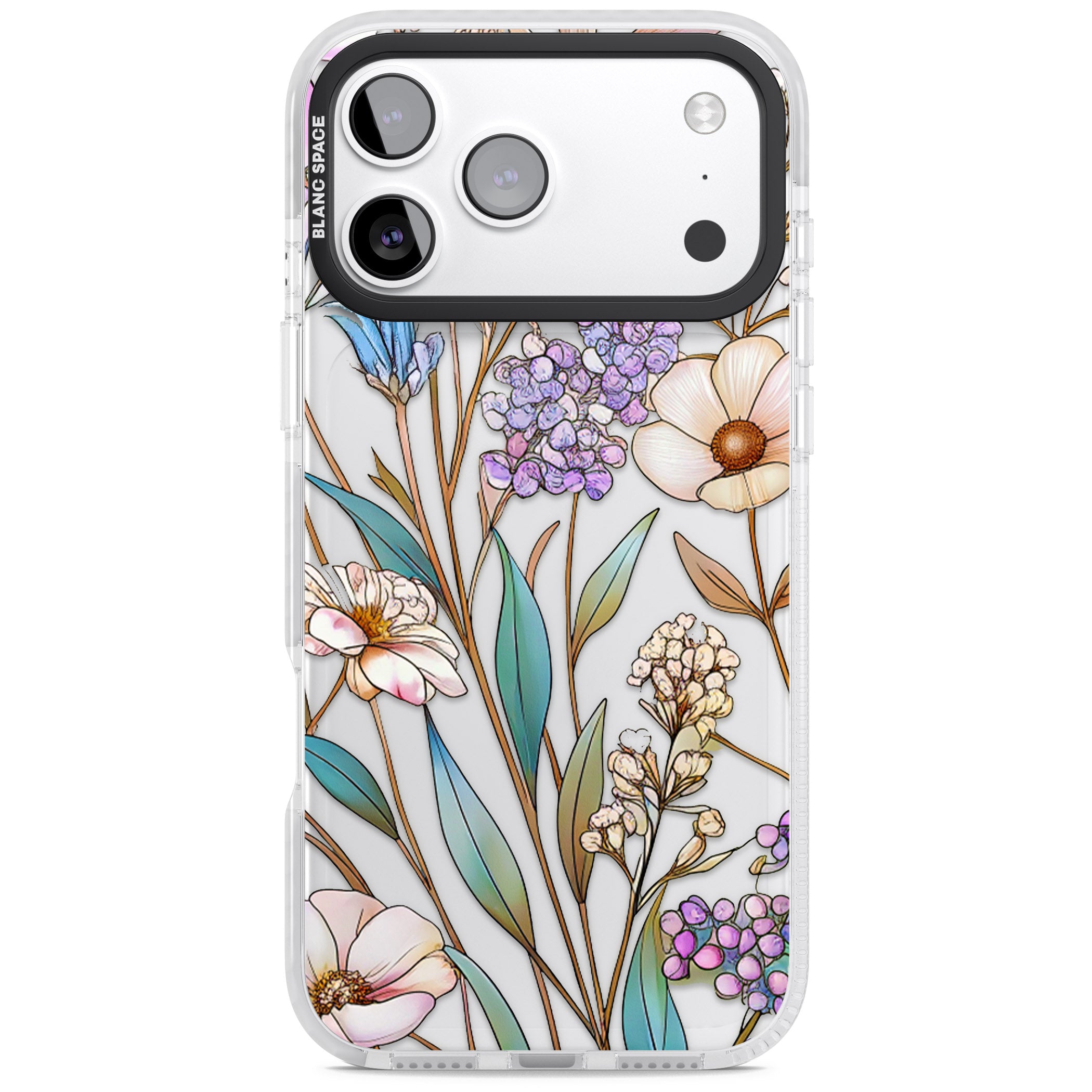 Glass Wildflower Mix iPhone 17 Pro Max Impact Clear Phone Case