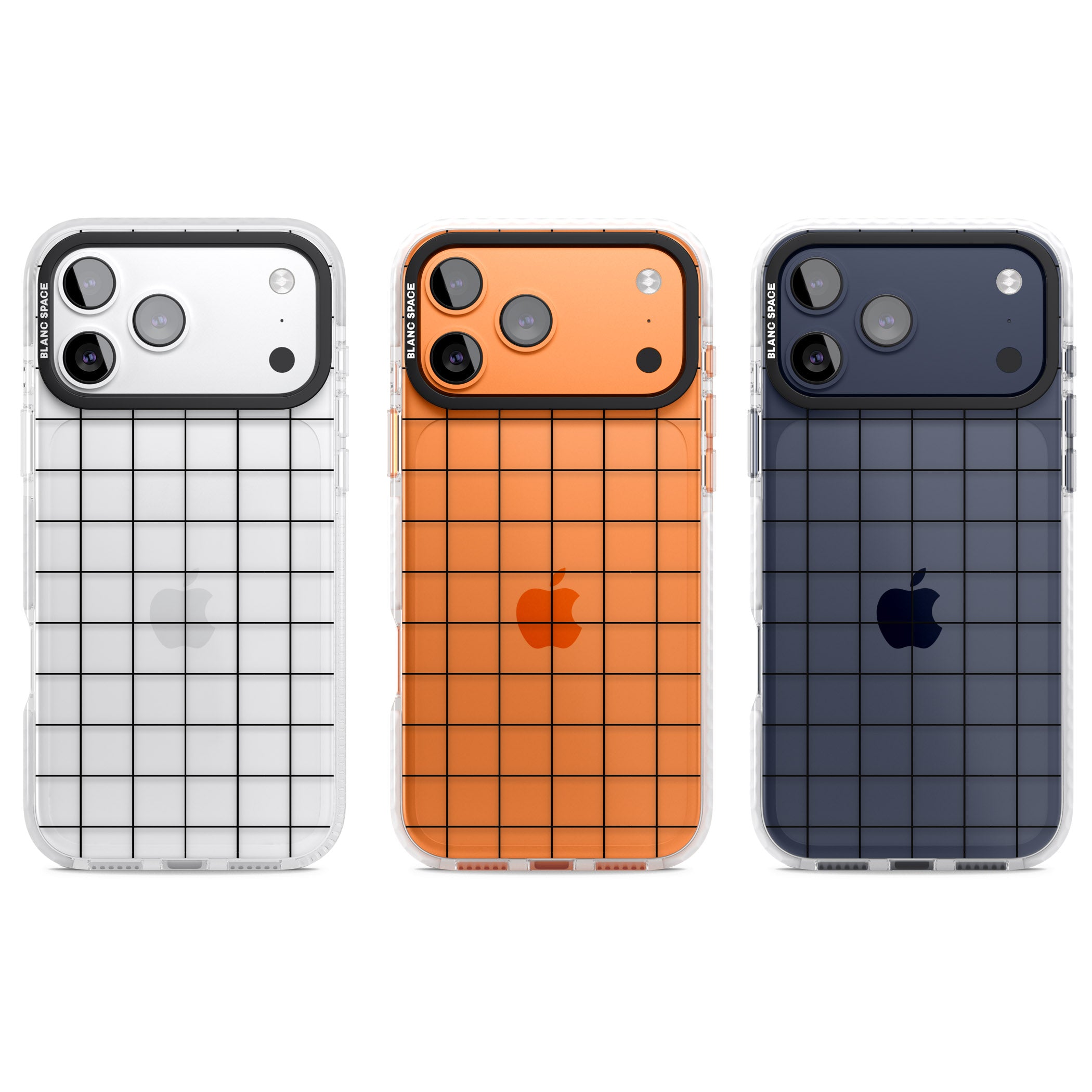 Simplistic Large Grid iPhone 17 Pro Impact Clear Phone Case APT Impact Protection