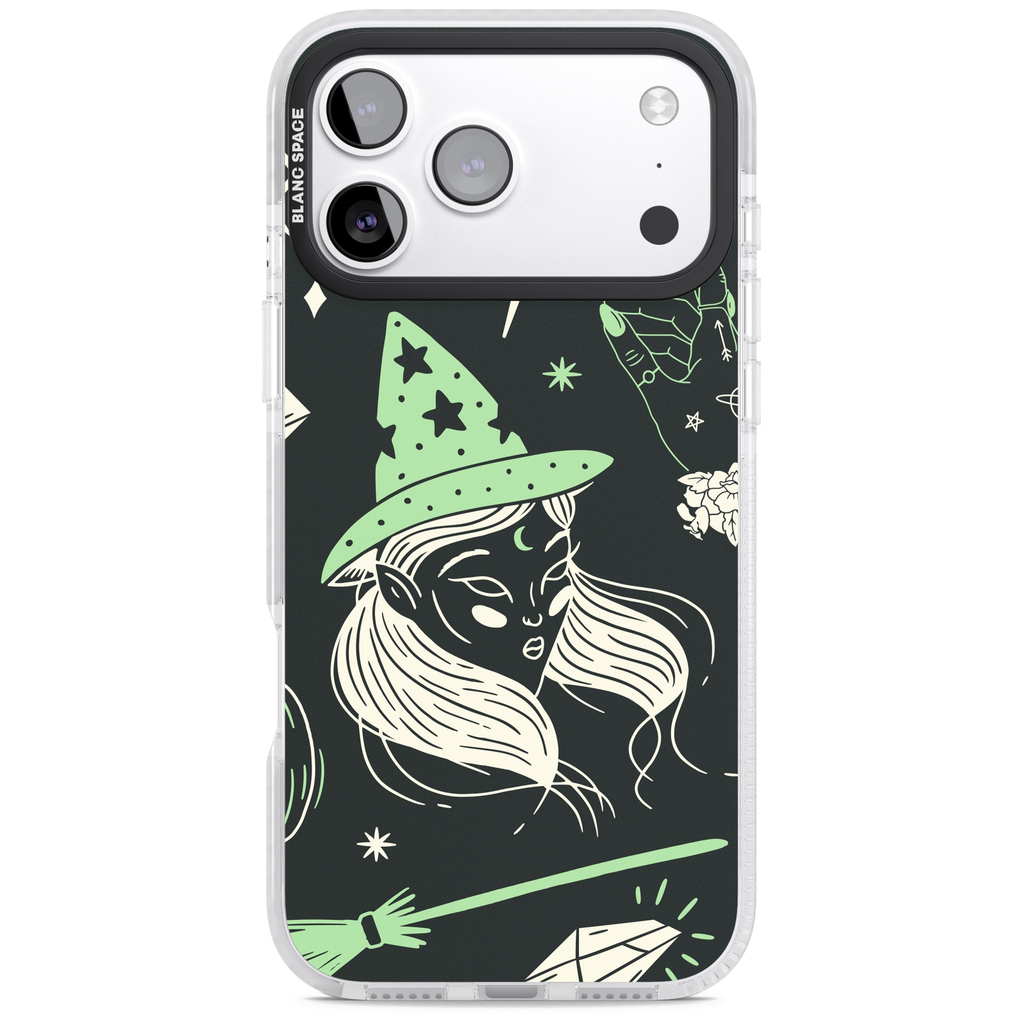 Astrology Witch Pattern iPhone 17 Pro Max Impact Clear Phone Case