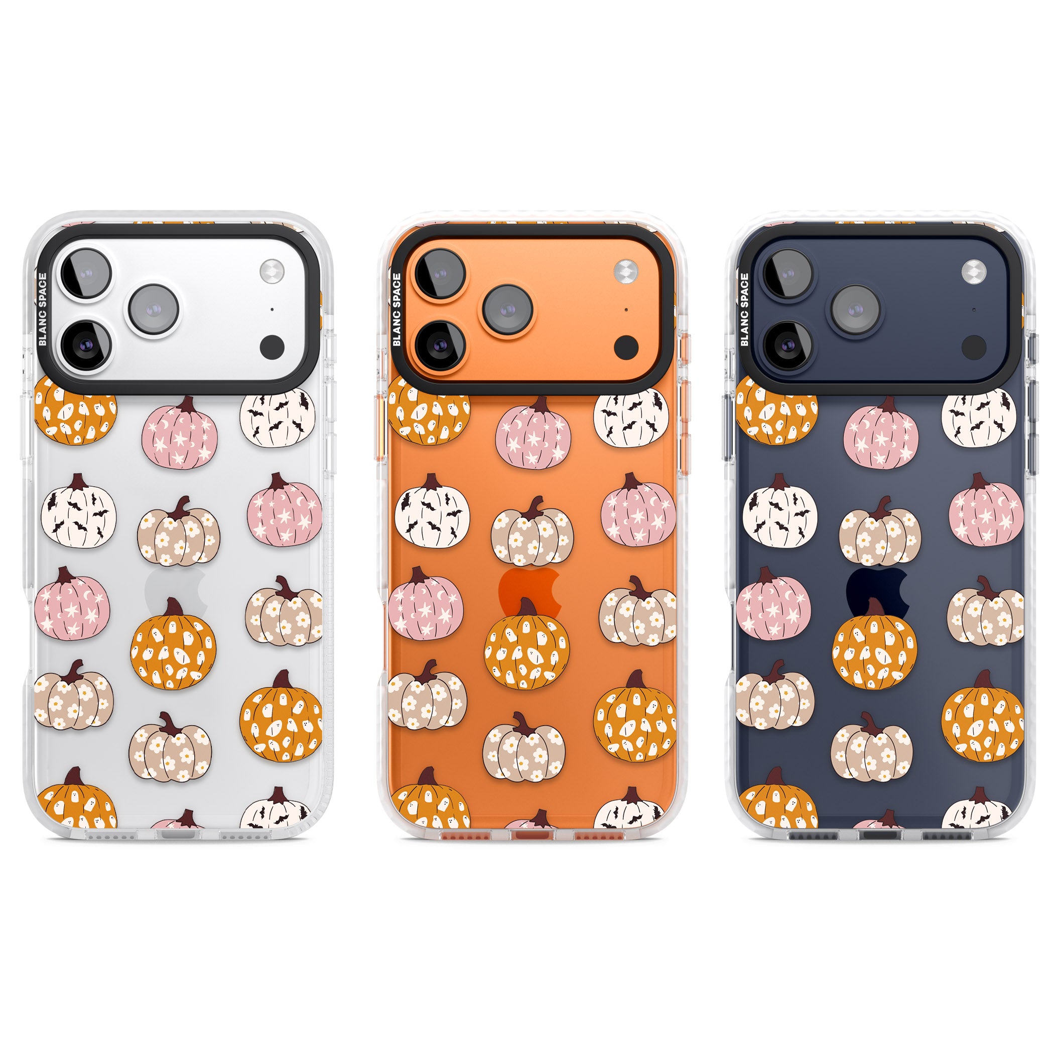 Floral Pumpkins iPhone 17 Pro Impact Clear Phone Case APT Impact Protection