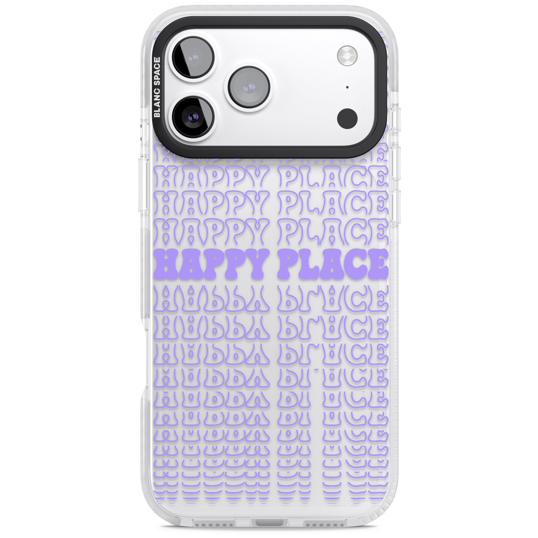 Happy Place (Purple) iPhone 17 Pro Max Impact Clear Phone Case