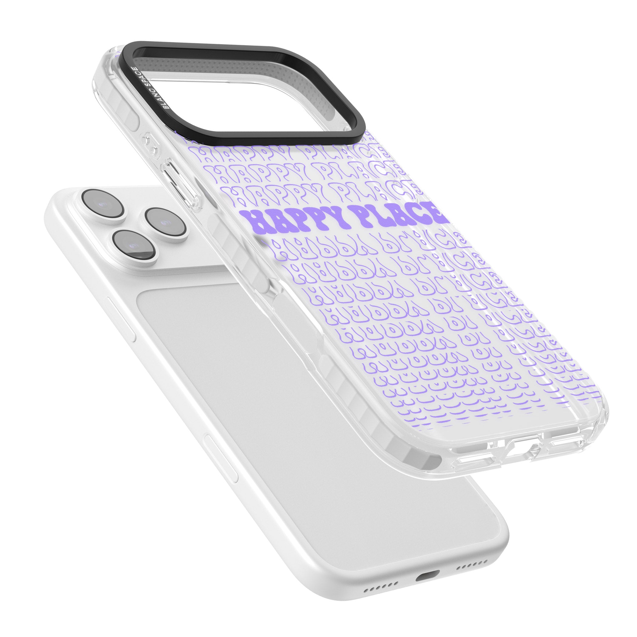 Happy Place (Purple) iPhone 17 Pro Max Impact Clear Phone Case Colours