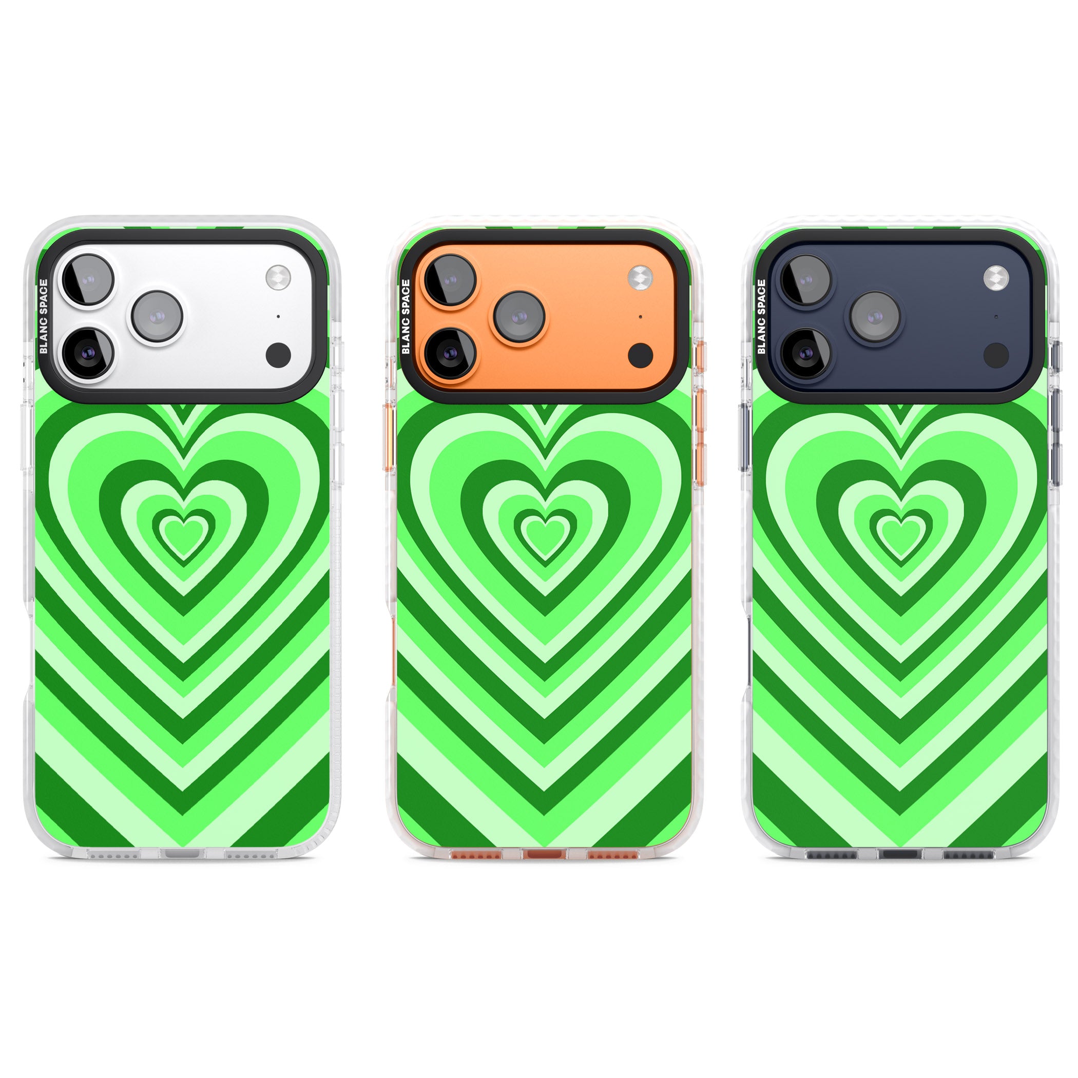 Green Heart Illusion iPhone 17 Pro Impact Clear Phone Case APT Impact Protection