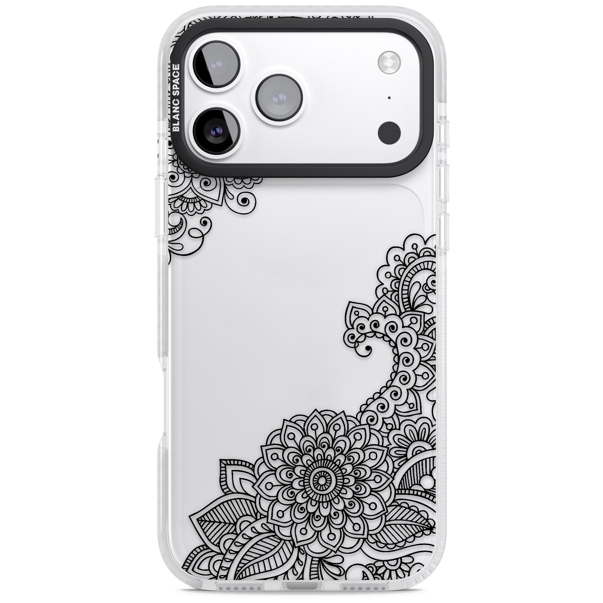 Black Henna Botanicals iPhone 17 Pro Max Impact Clear Phone Case
