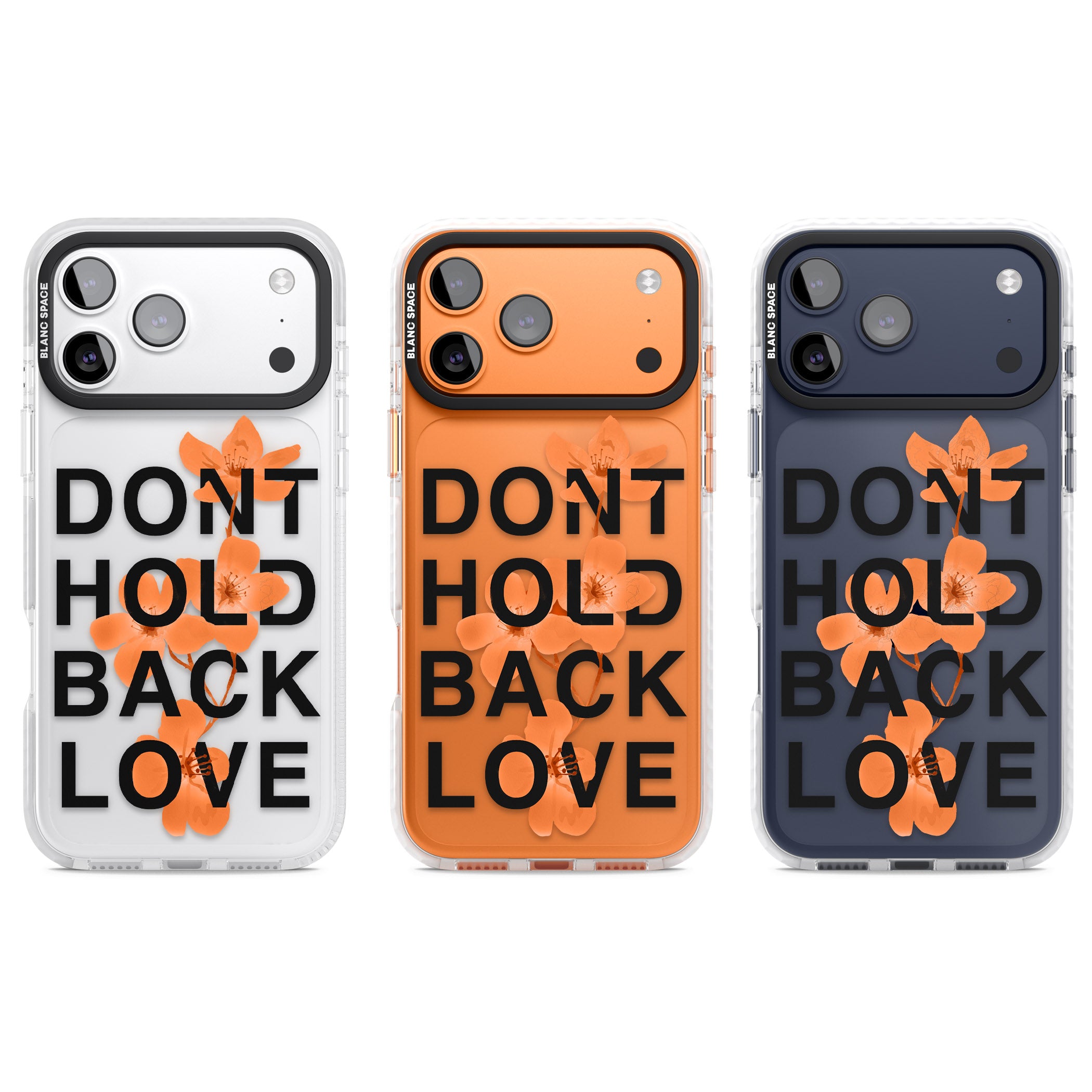 Don'T Hold Back Love Orange & Black iPhone 17 Pro Impact Clear Phone Case APT Impact Protection