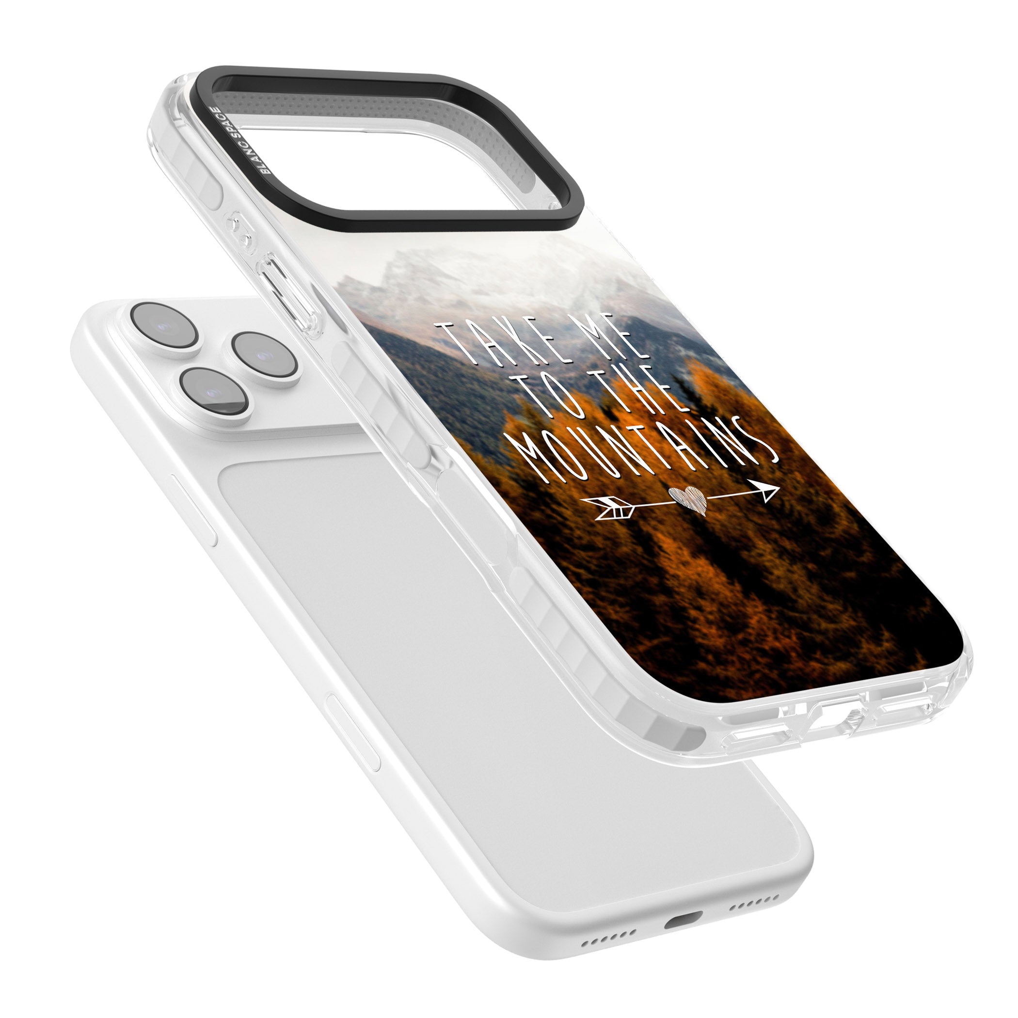 Take Me Mountains Quote iPhone 17 Pro Max Impact Clear Phone Case Colours