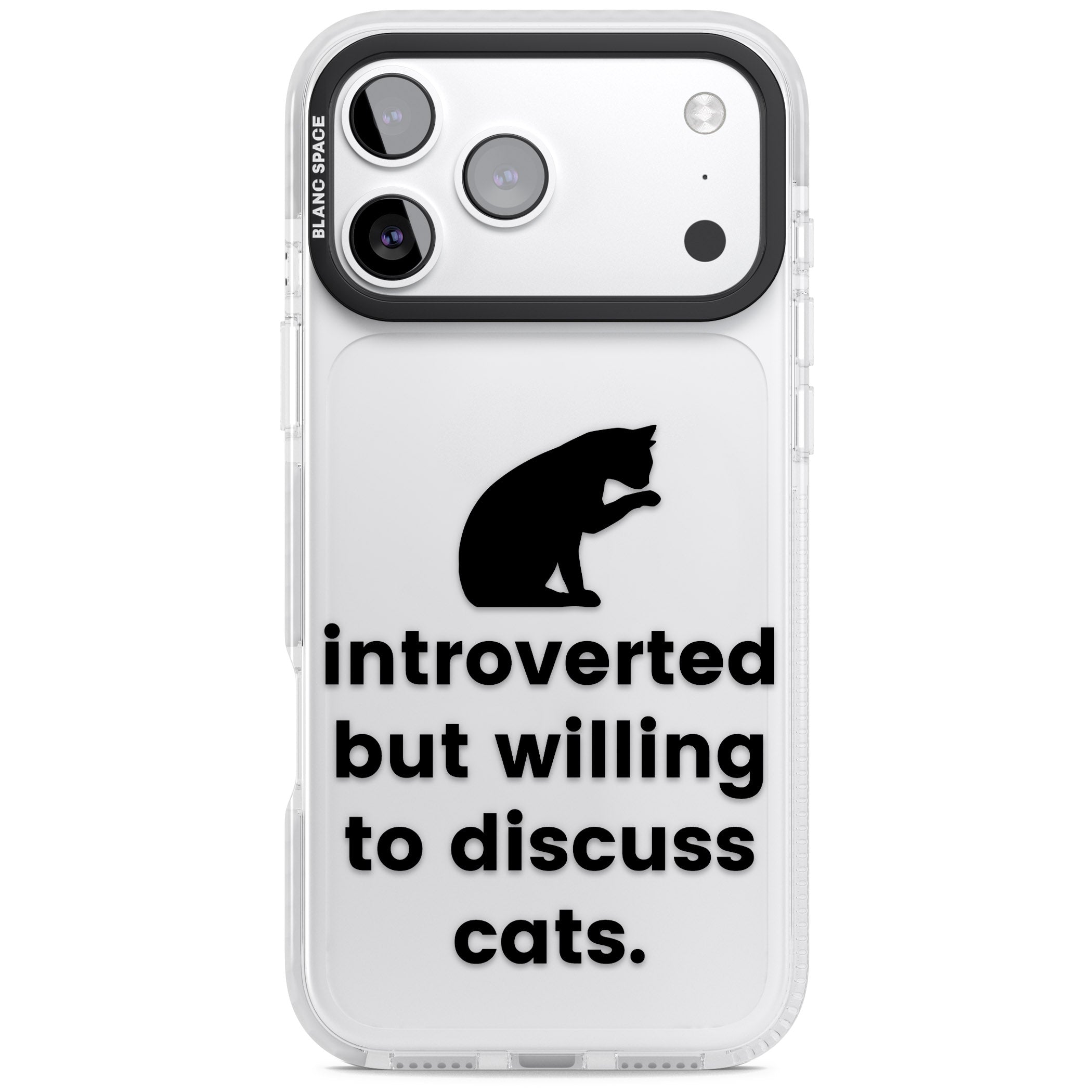 Introverted But Willing To Discuss Cats iPhone 17 Pro Max Impact Clear Phone Case