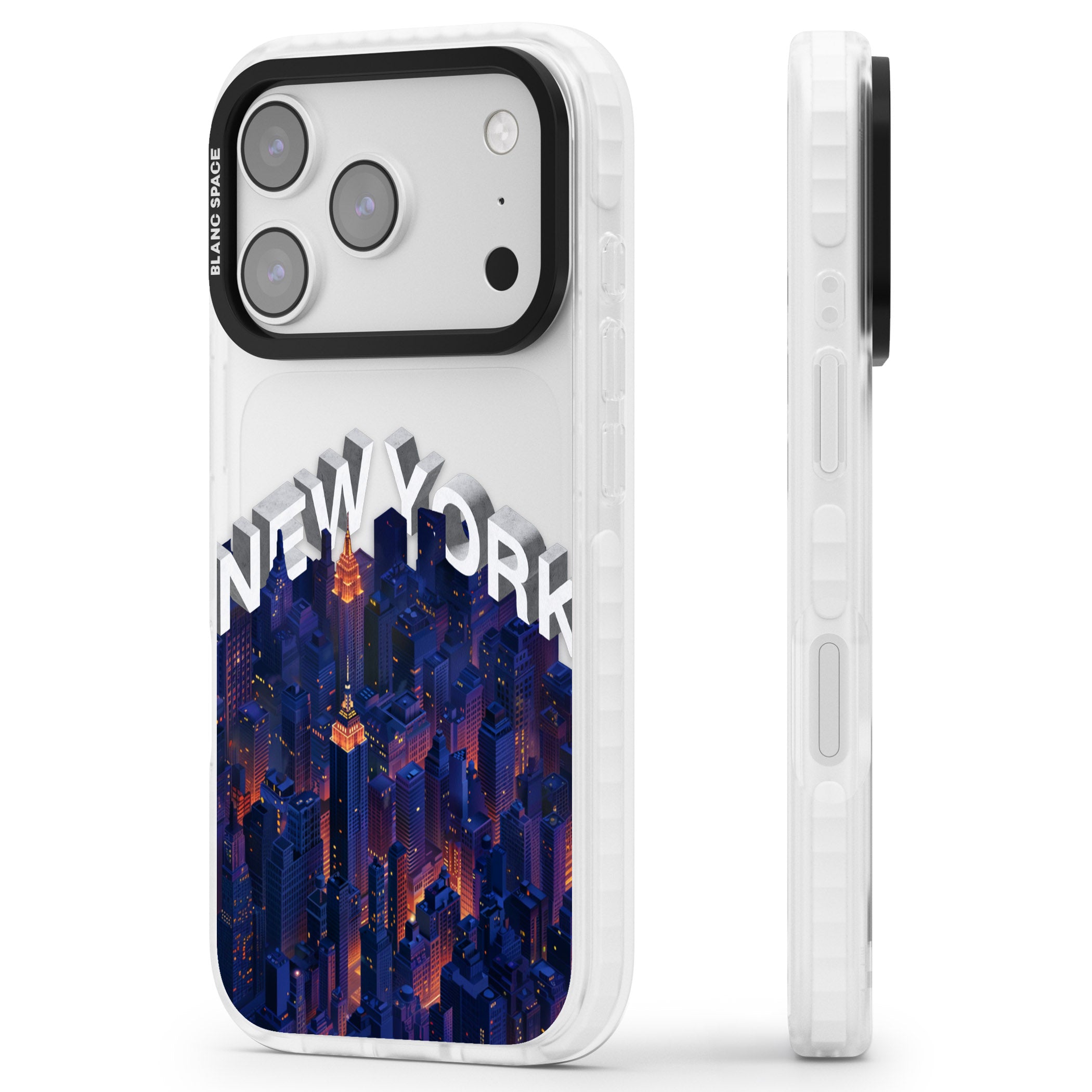New York City iPhone 17 Pro Max Impact Clear Phone Case Side Profile