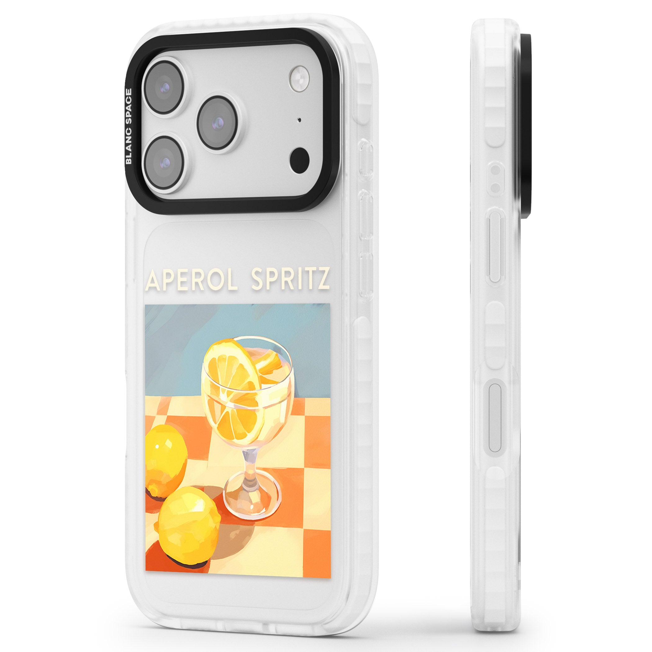 Lemon Spritz iPhone 17 Pro Max Impact Clear Phone Case Side Profile