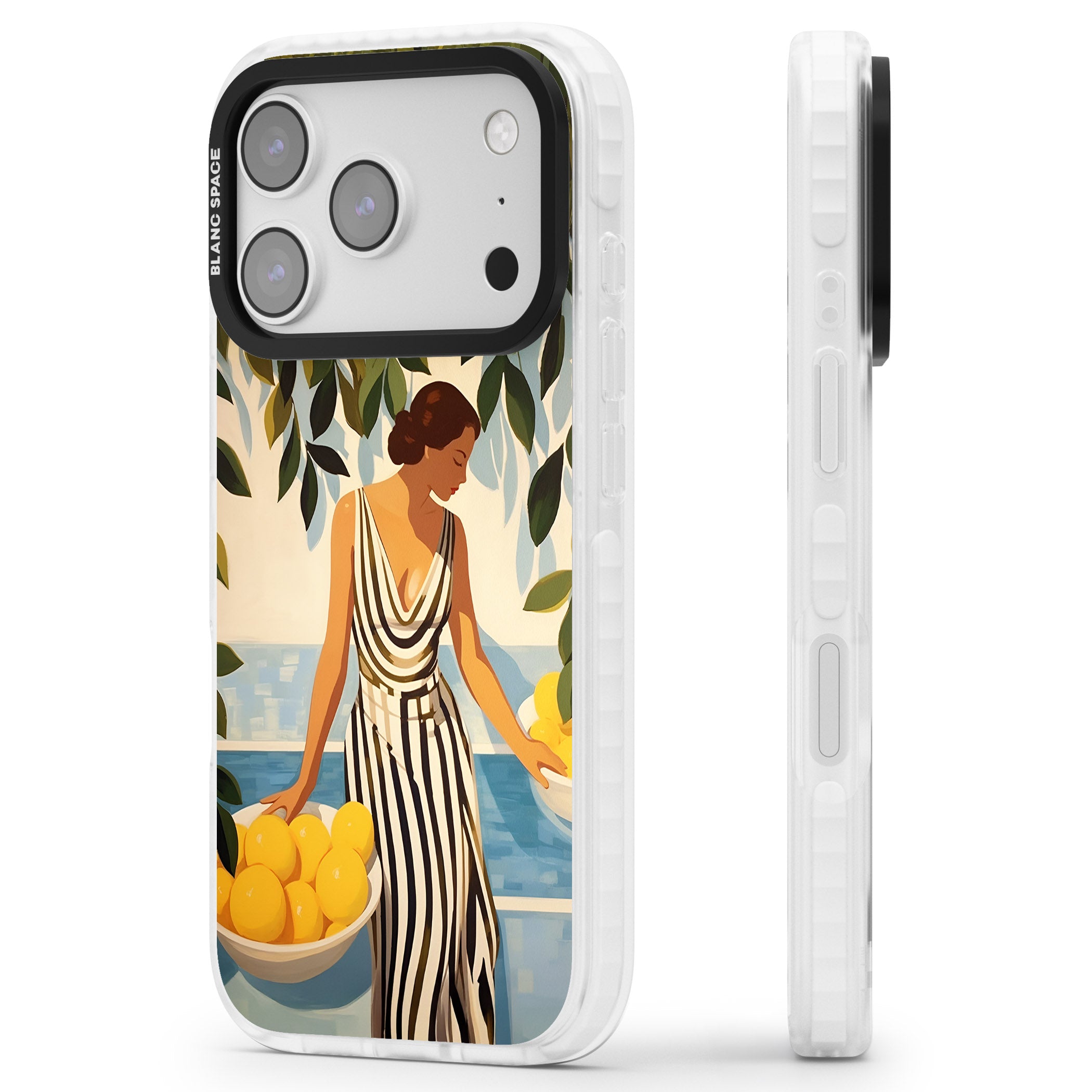 Lemon Picking iPhone 17 Pro Max Impact Clear Phone Case Side Profile