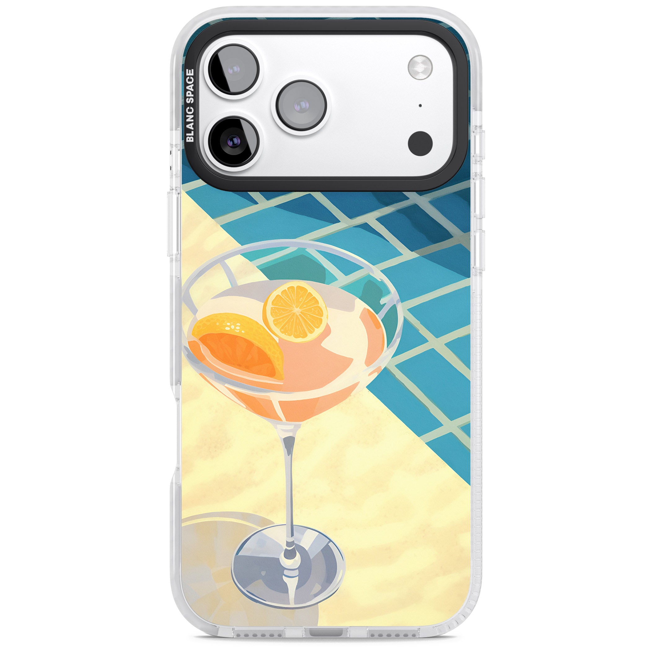 Poolside Citrus Cocktail iPhone 17 Pro Max Impact Clear Phone Case