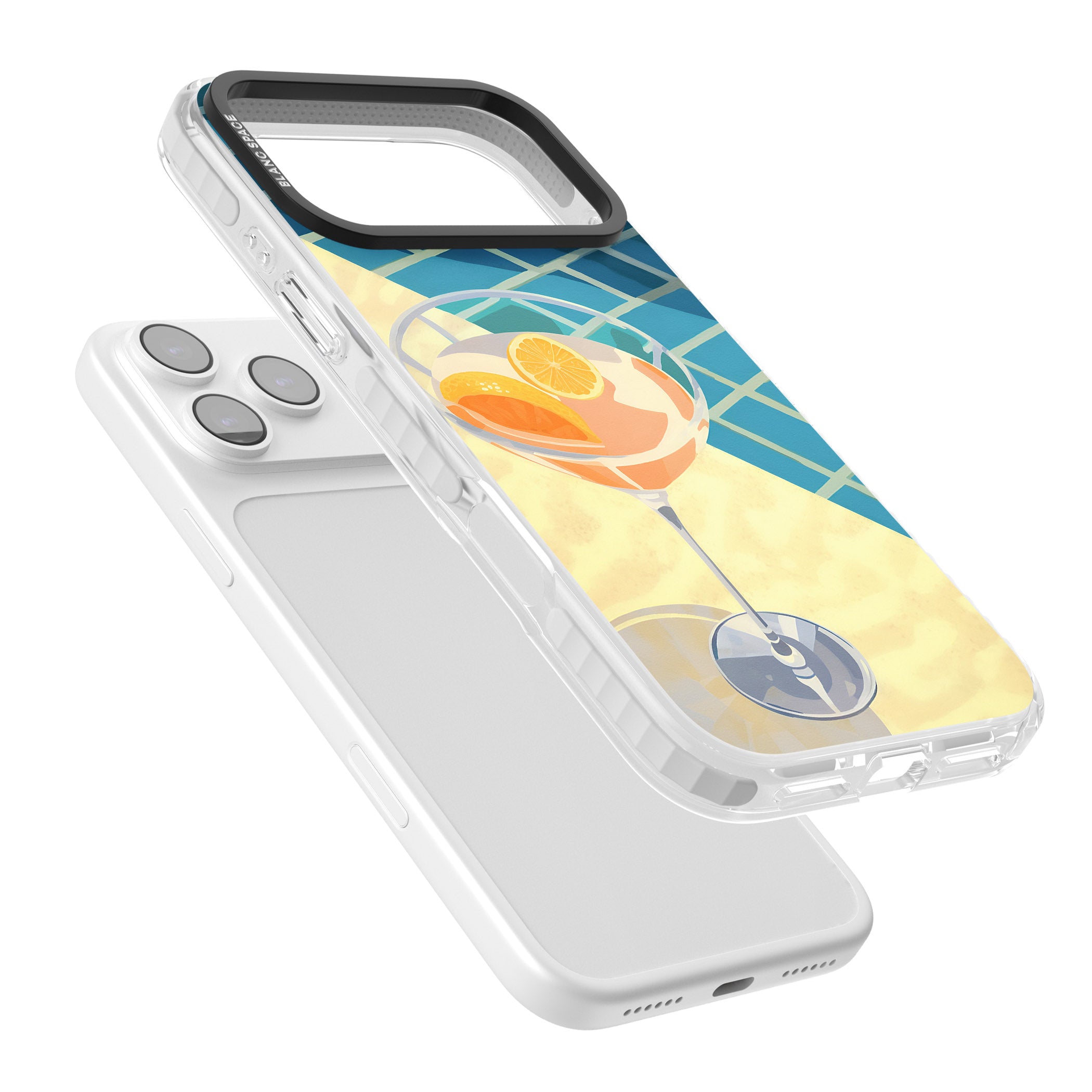 Poolside Citrus Cocktail iPhone 17 Pro Max Impact Clear Phone Case Colours