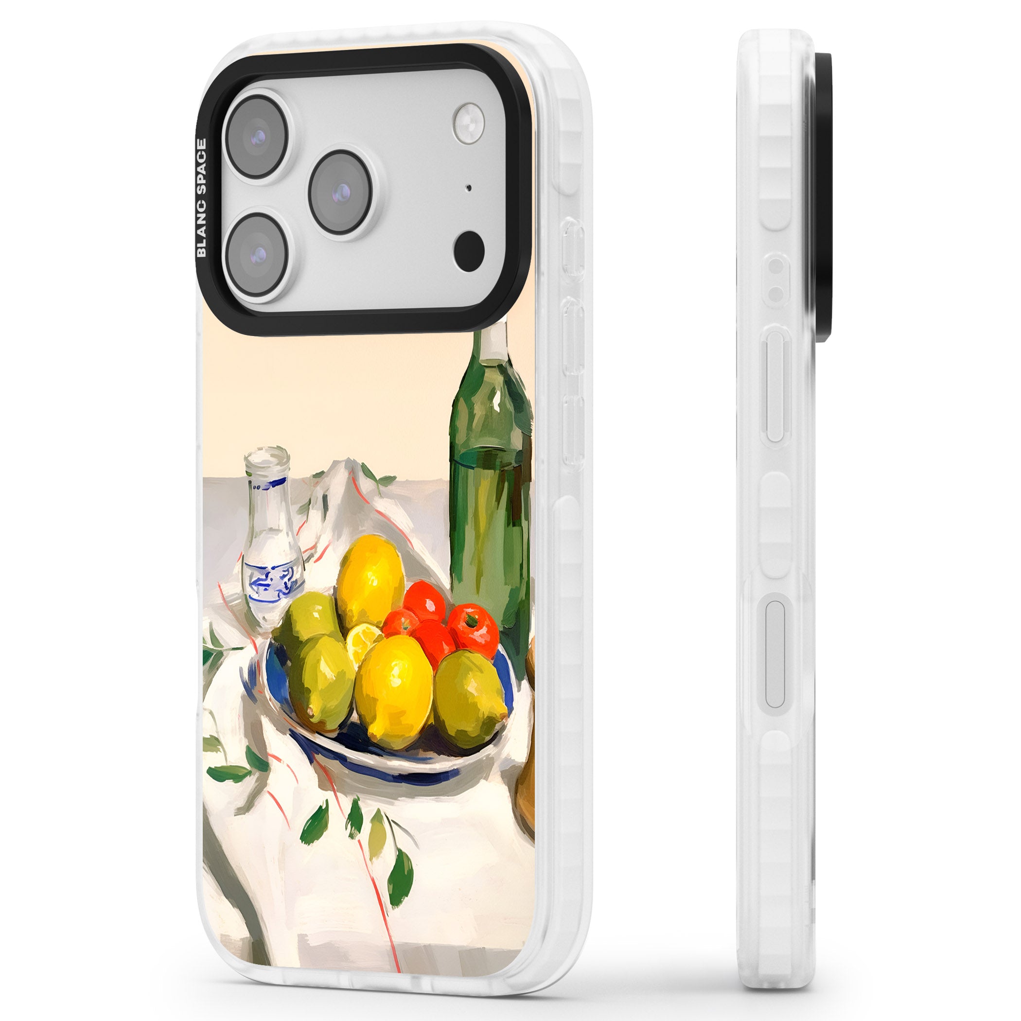 Mediterranean Fruit Salad iPhone 17 Pro Max Impact Clear Phone Case Side Profile