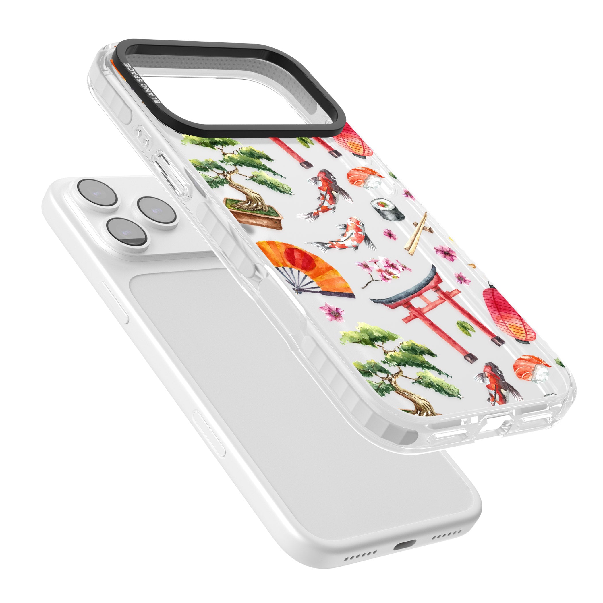 Japanese Watercolor iPhone 17 Pro Max Impact Clear Phone Case Colours