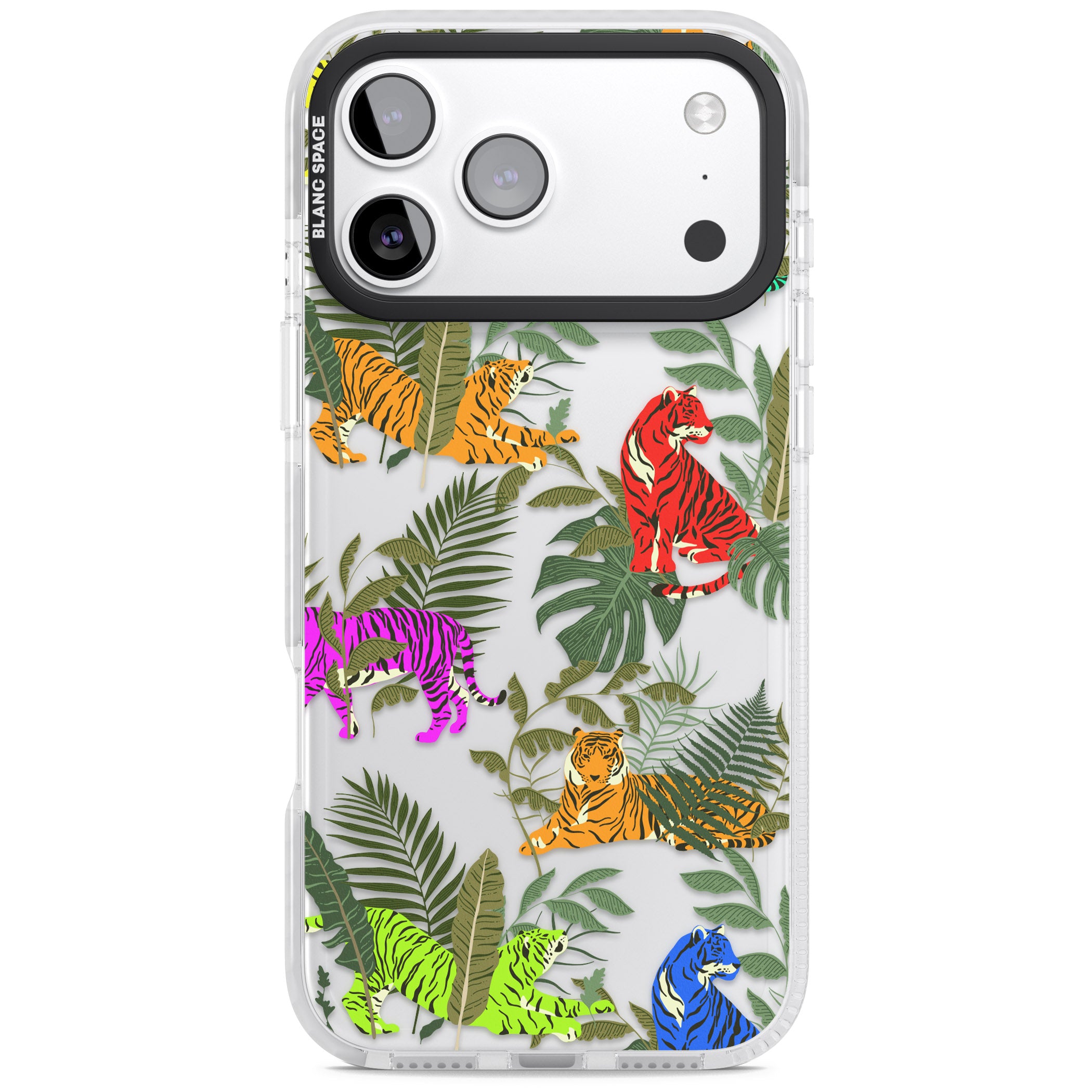 Colorful Jungle Tiger iPhone 17 Pro Max Impact Clear Phone Case