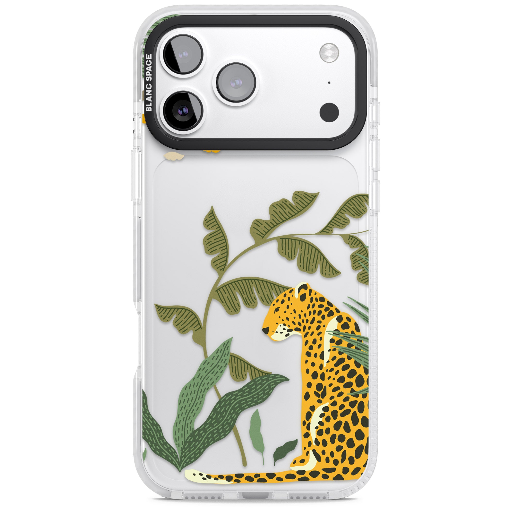Large Jungle Cat Pattern iPhone 17 Pro Max Impact Clear Phone Case