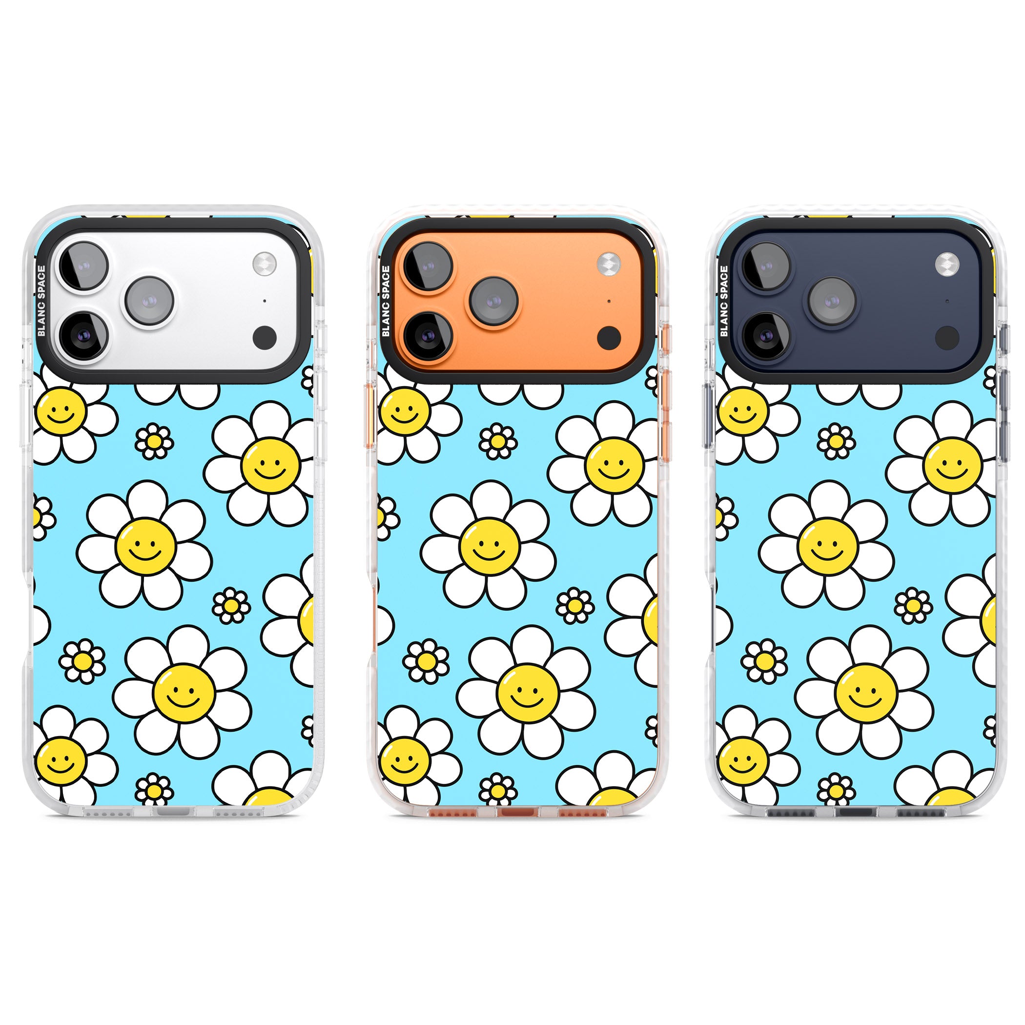 Daisy Faces Kawaii Pattern iPhone 17 Pro Impact Clear Phone Case APT Impact Protection