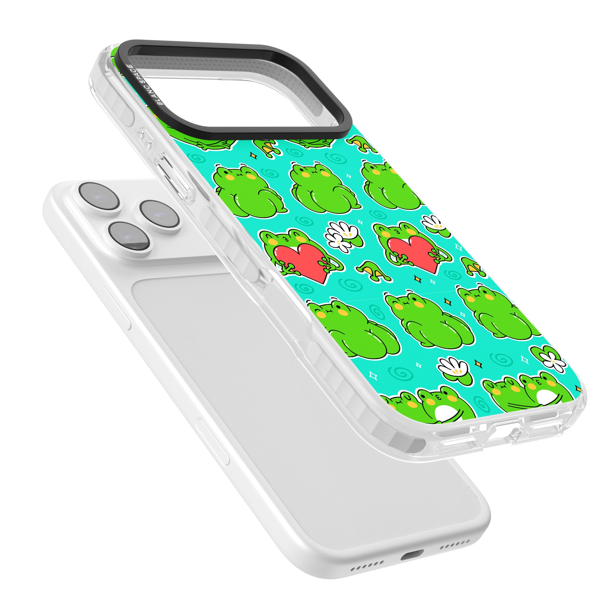 Frog Booty Kawaii Pattern iPhone 17 Pro Max Impact Clear Phone Case Colours