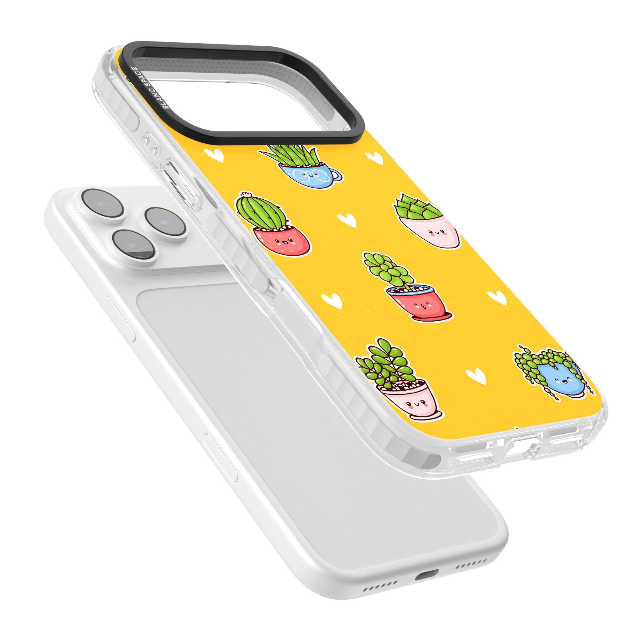 Plant Faces Kawaii Pattern iPhone 17 Pro Max Impact Clear Phone Case Colours
