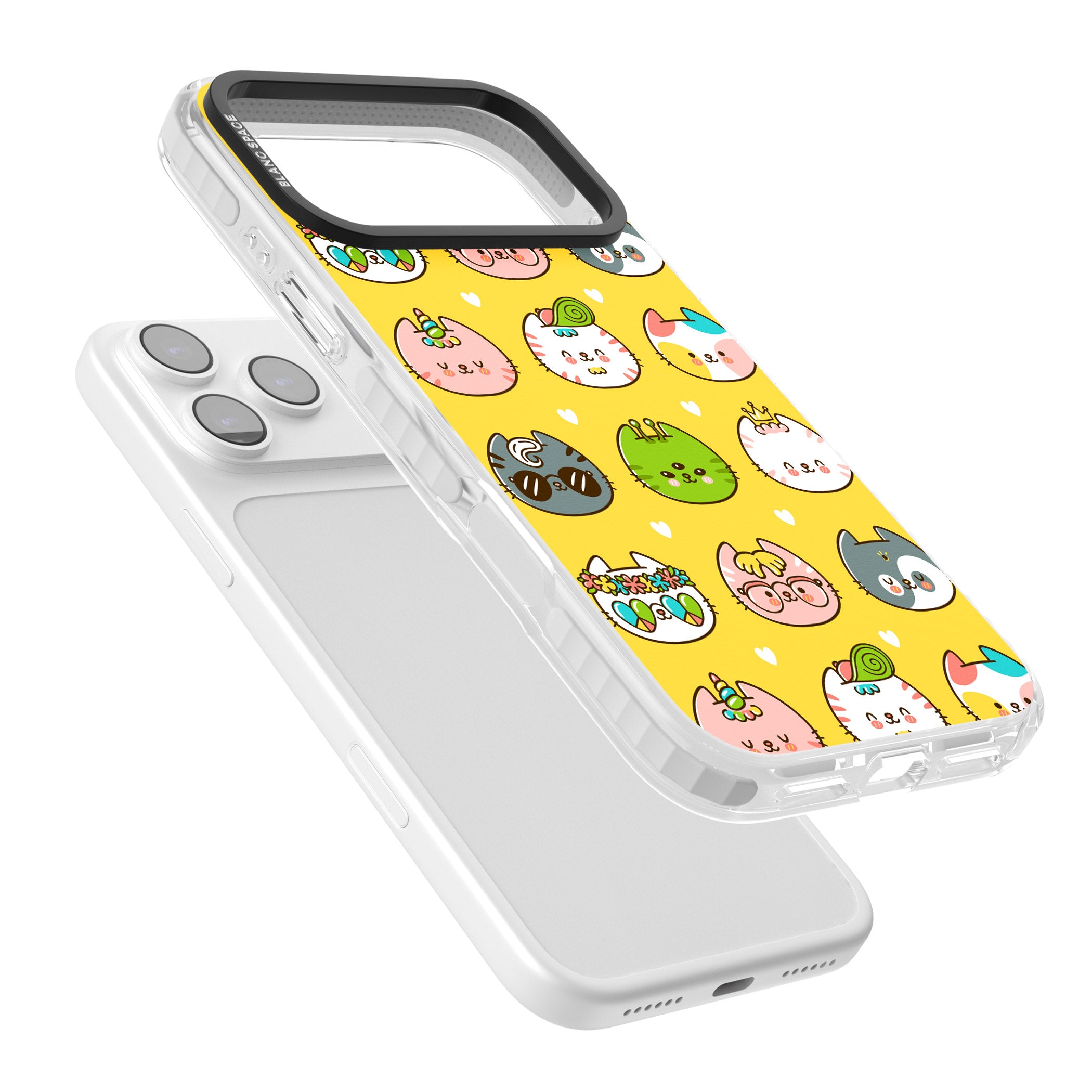 Mythical Cats Kawaii Pattern iPhone 17 Pro Max Impact Clear Phone Case Colours