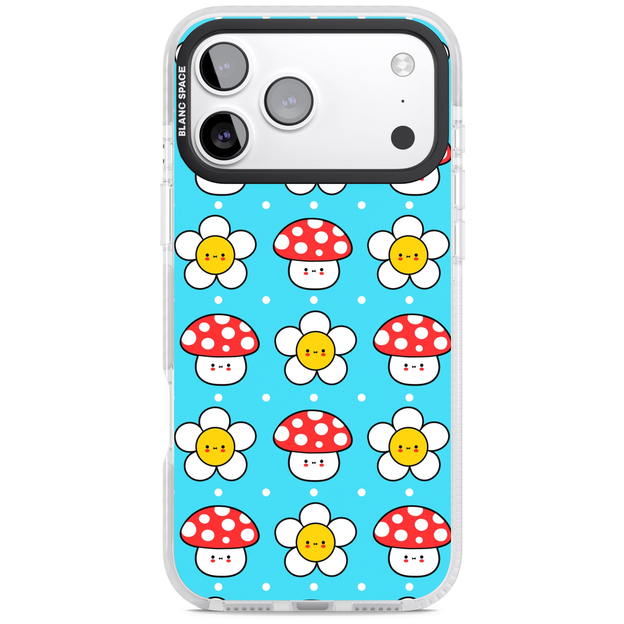 Shroom Bunnies Kawaii Pattern iPhone 17 Pro Max Impact Clear Phone Case