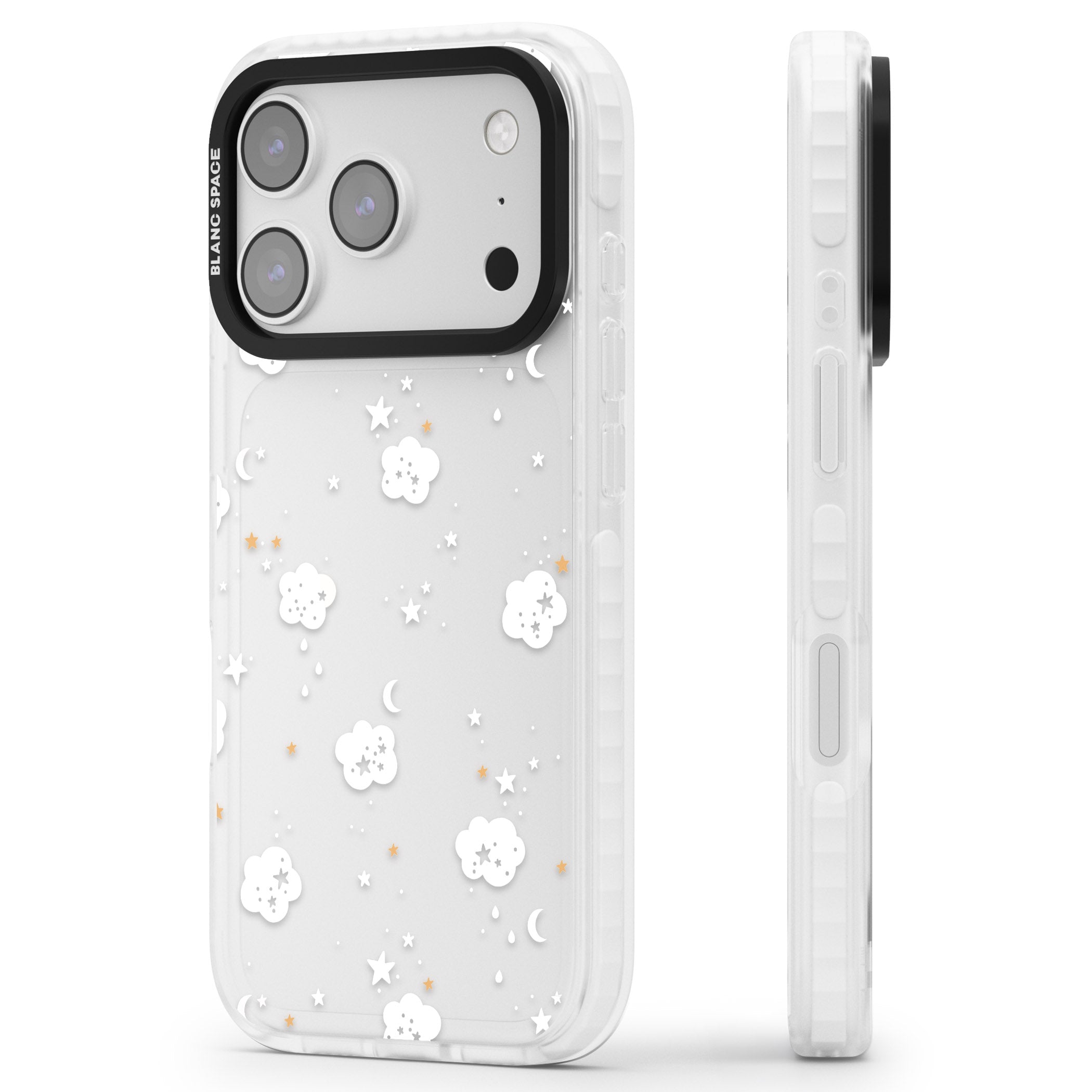 Starry Night Cloud iPhone 17 Pro Max Impact Clear Phone Case Side Profile