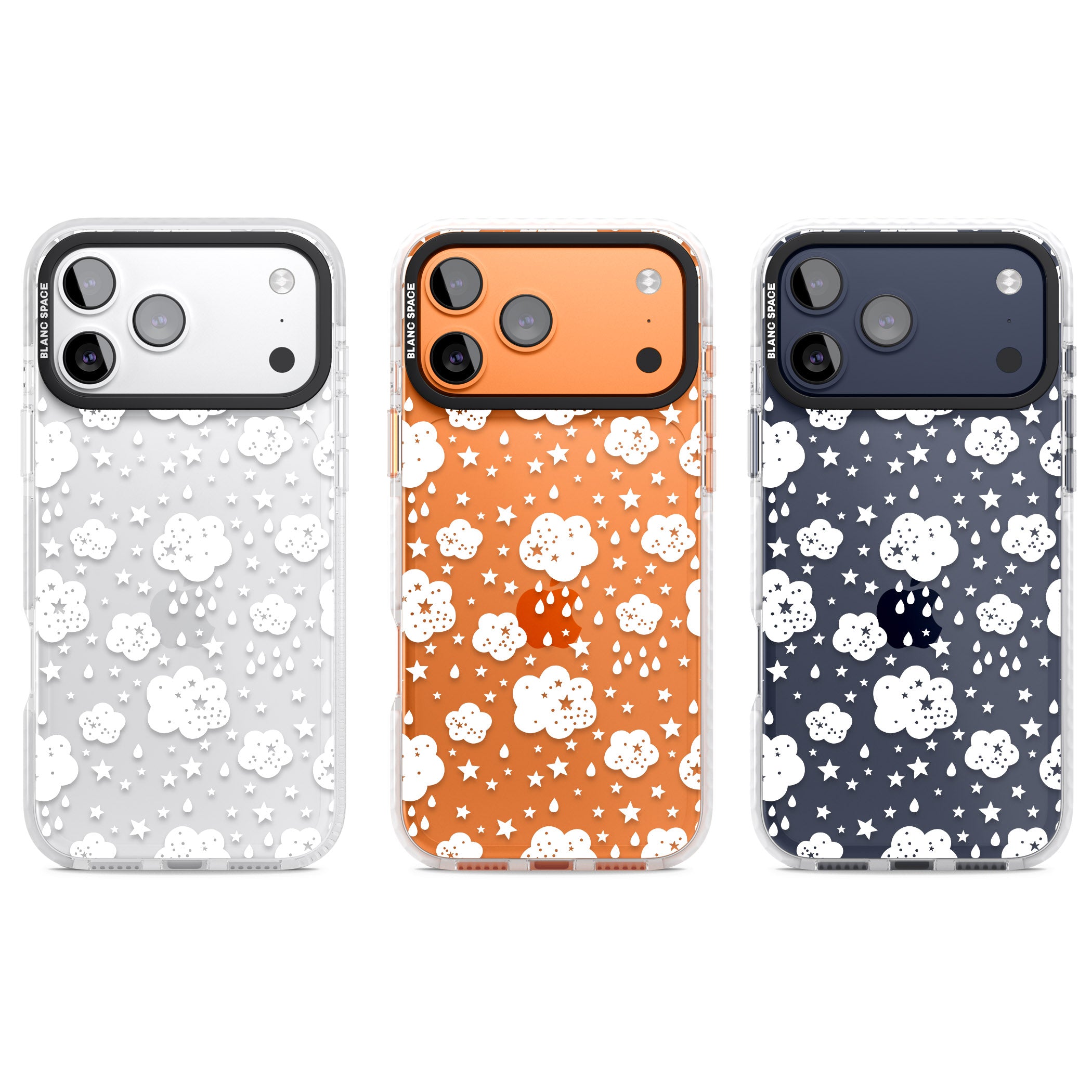 Starry Rain Clouds iPhone 17 Pro Impact Clear Phone Case APT Impact Protection