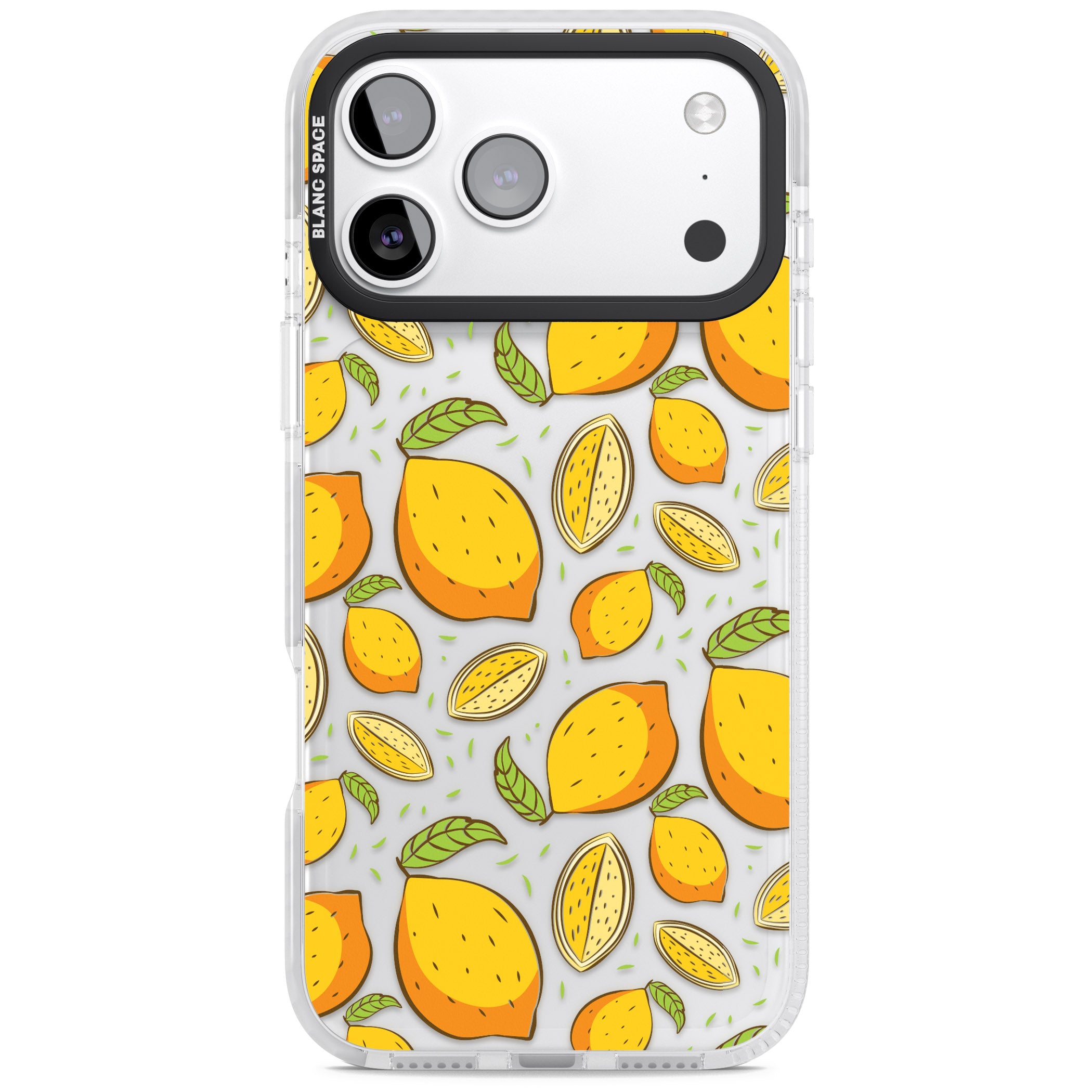 Lemon Pattern iPhone 17 Pro Max Impact Clear Phone Case
