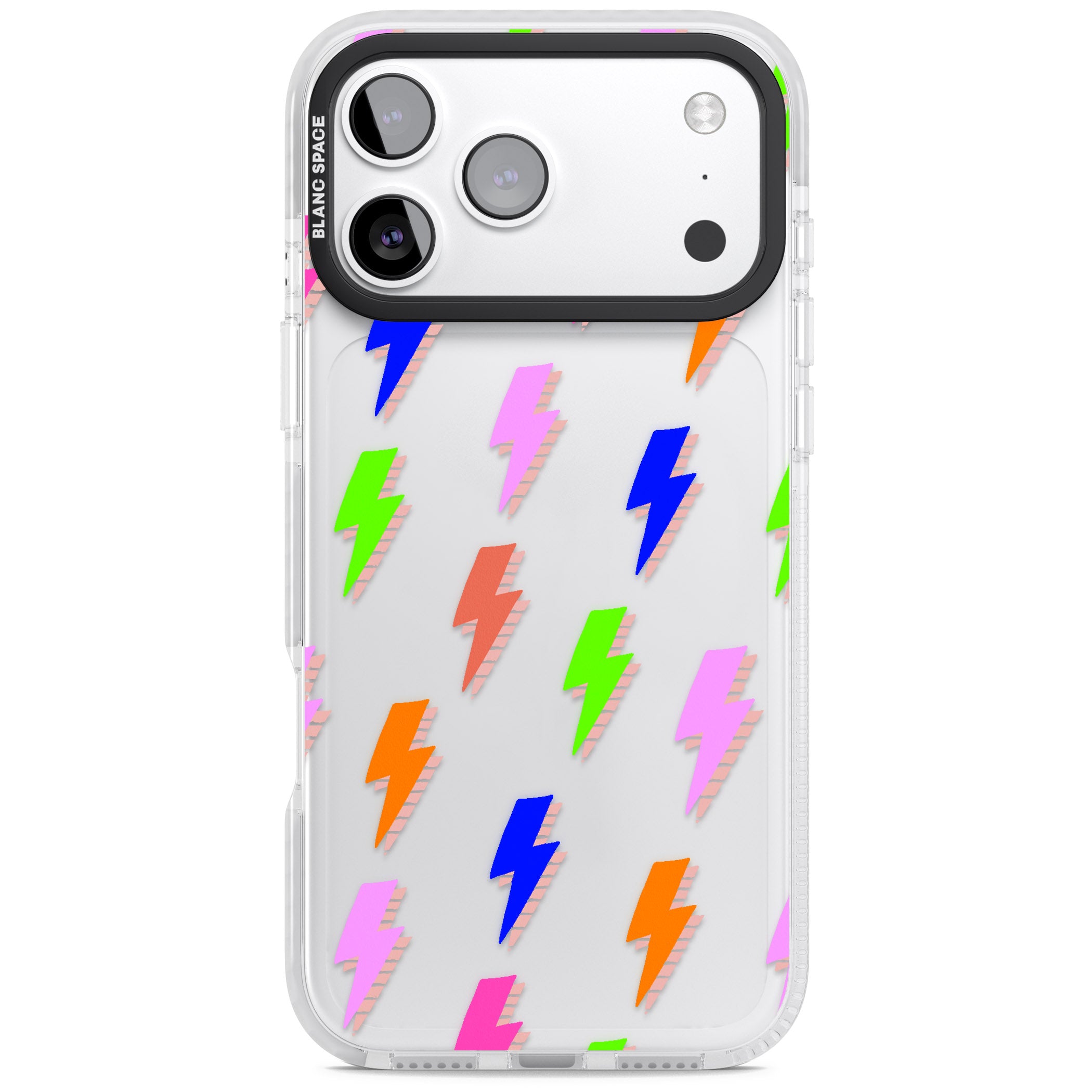 Rainbow Pop Lightning iPhone 17 Pro Max Impact Clear Phone Case