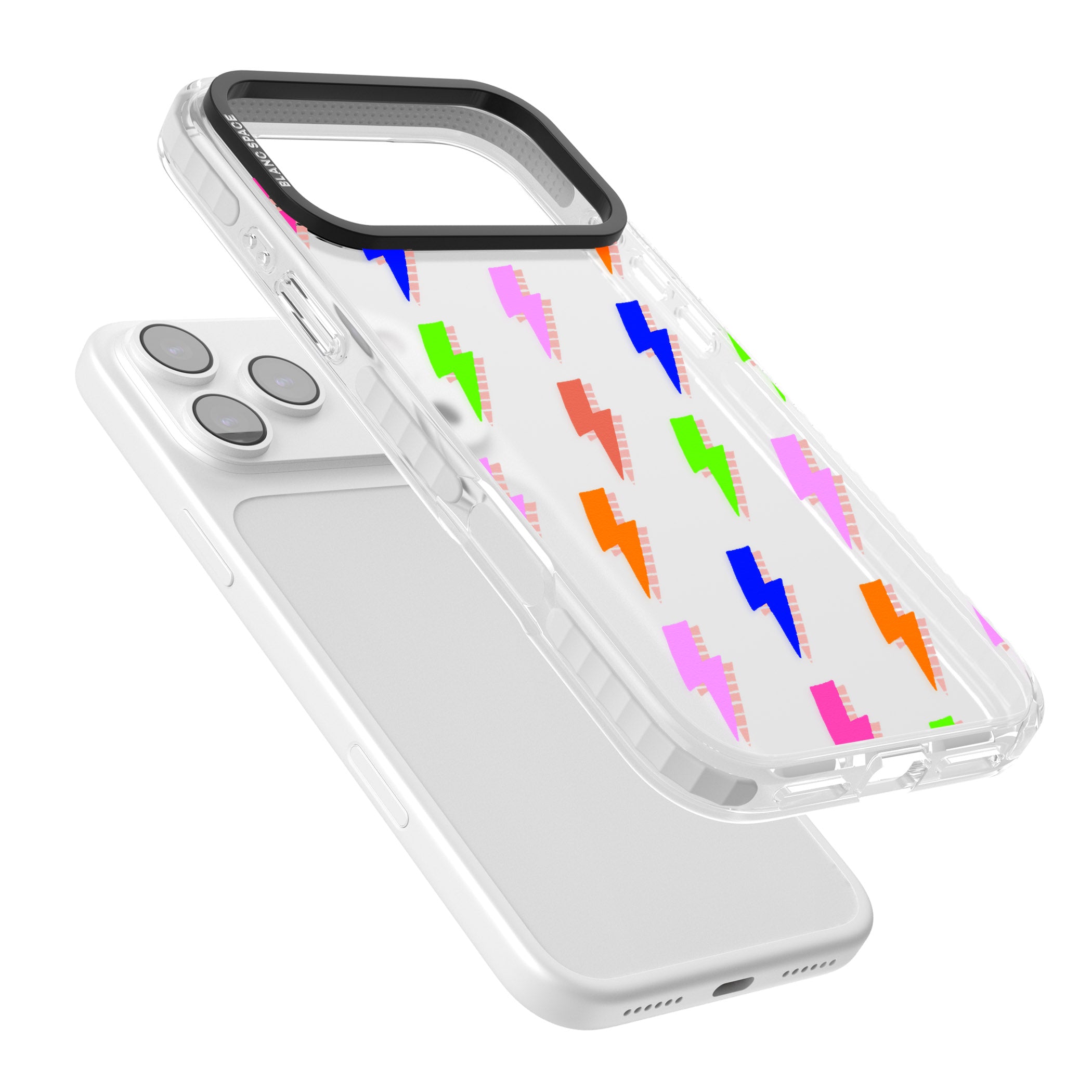Rainbow Pop Lightning iPhone 17 Pro Max Impact Clear Phone Case Colours