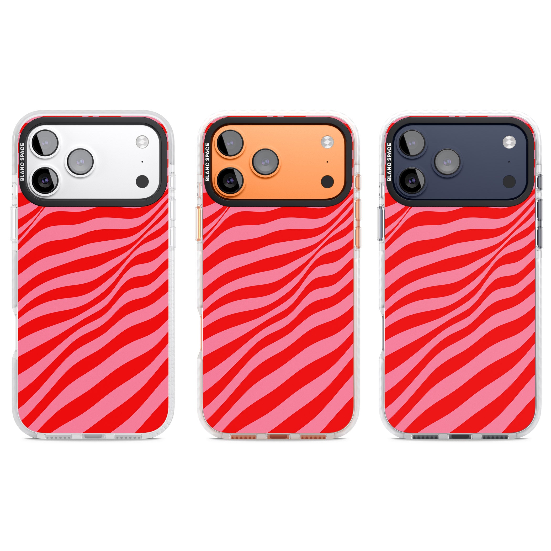 Pink & Red Distorted Line iPhone 17 Pro Impact Clear Phone Case APT Impact Protection
