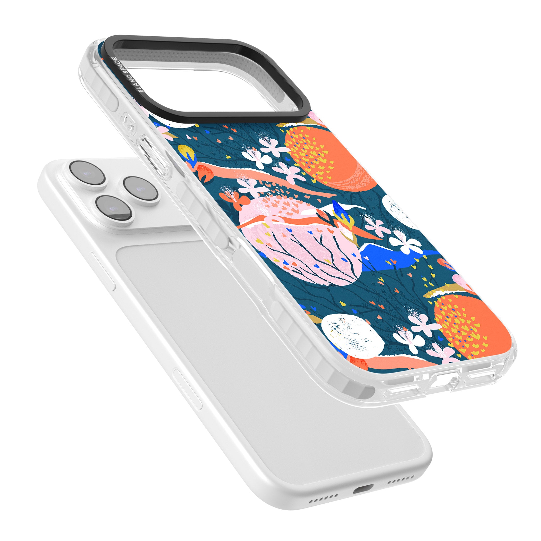 Vibrant Coral Pattern iPhone 17 Pro Max Impact Pro Clear Phone Case Colours