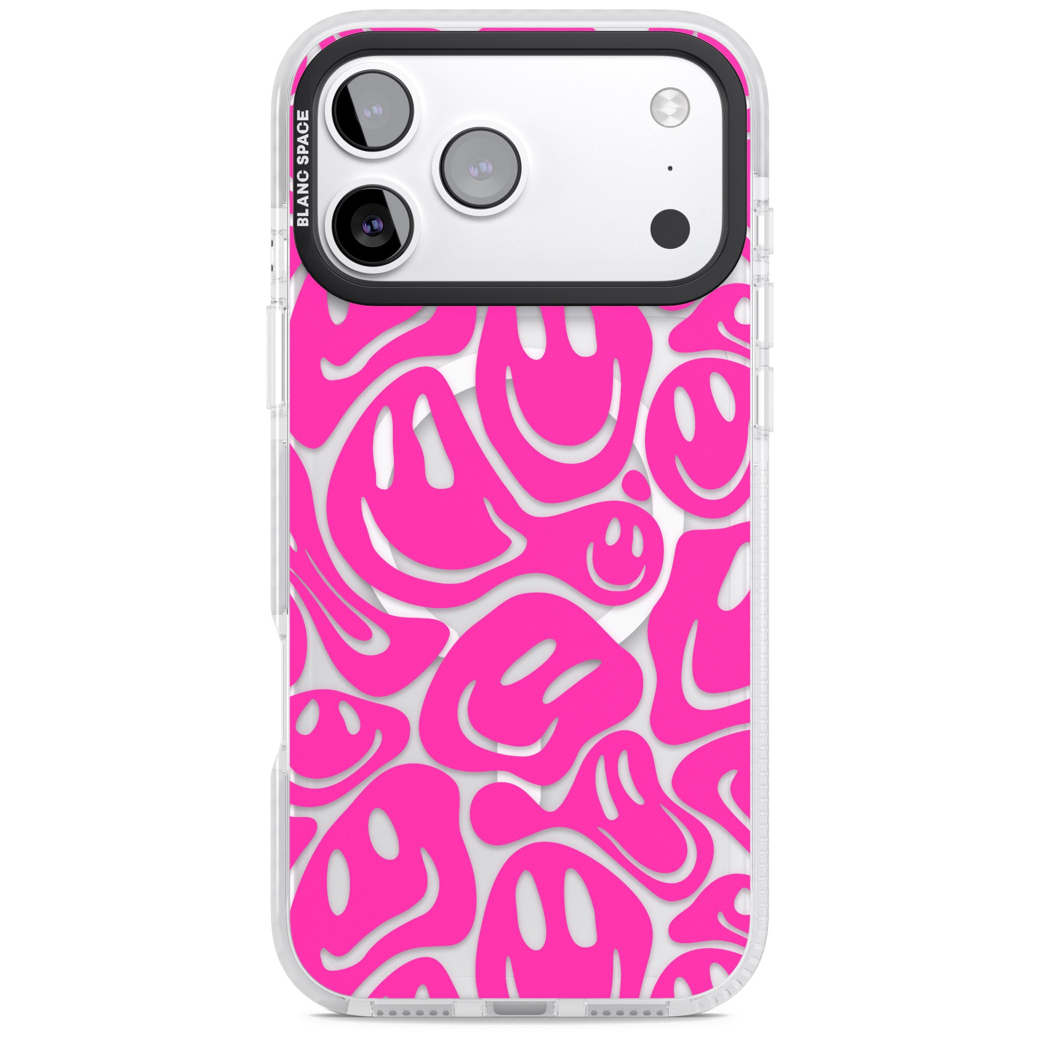 Pink Acid Faces iPhone 17 Pro Max Impact Pro Clear Phone Case