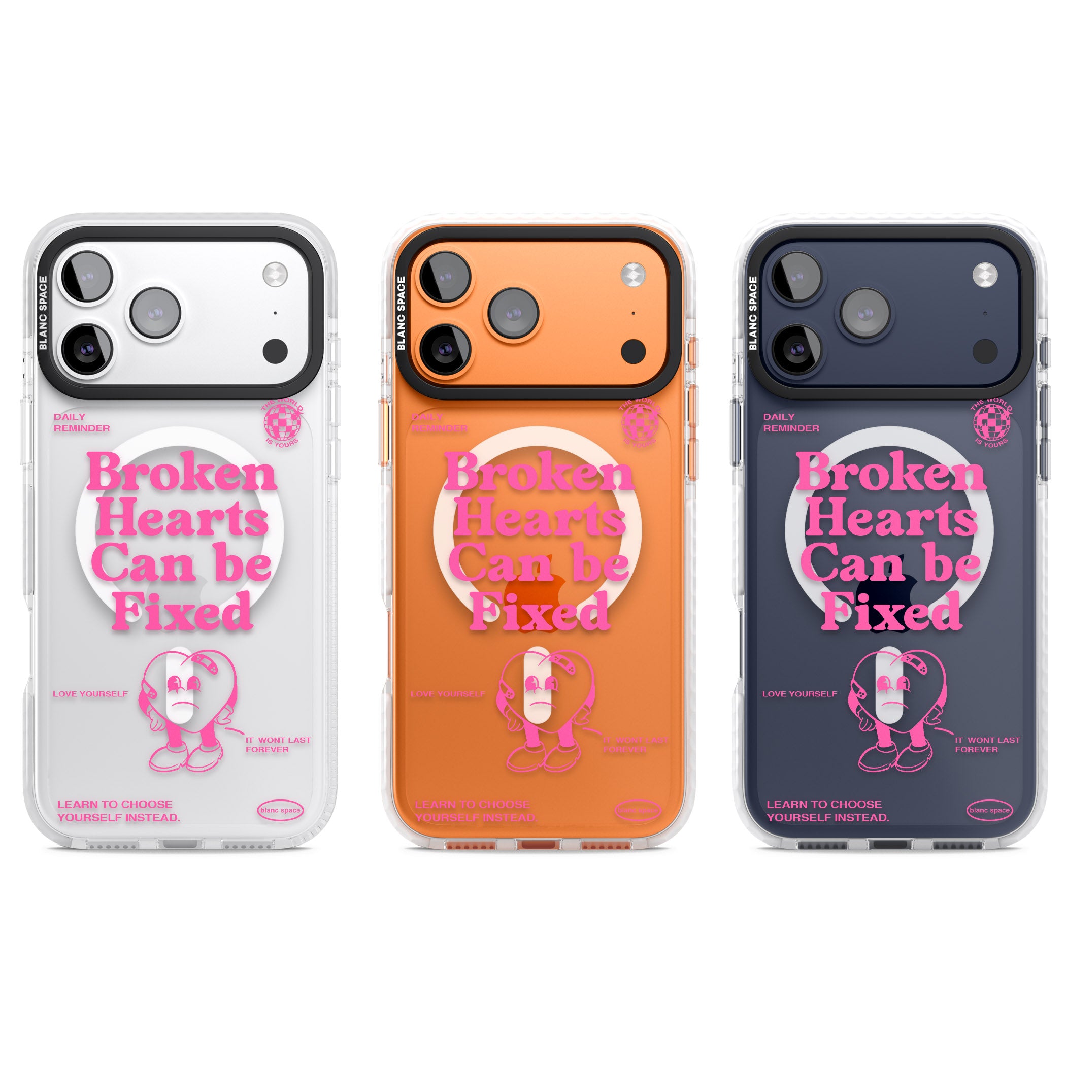 Broken Hearts Can Be Fixed iPhone 17 Pro Impact Pro Clear Phone Case APT Impact Protection