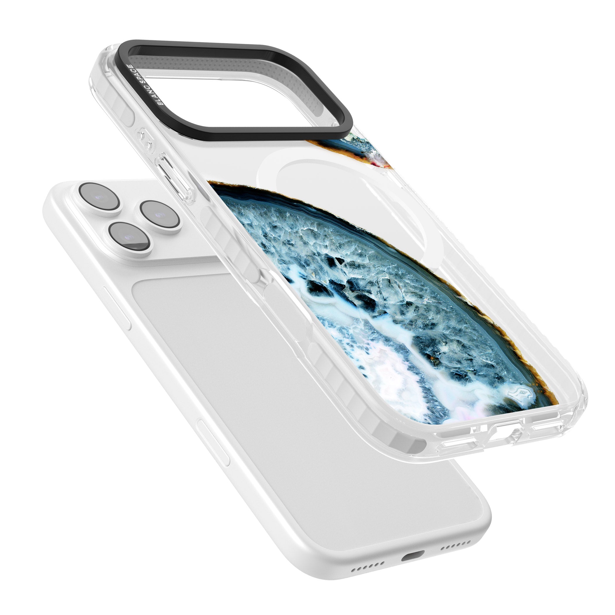 Blue Agate Slice iPhone 17 Pro Max Impact Pro Clear Phone Case Colours