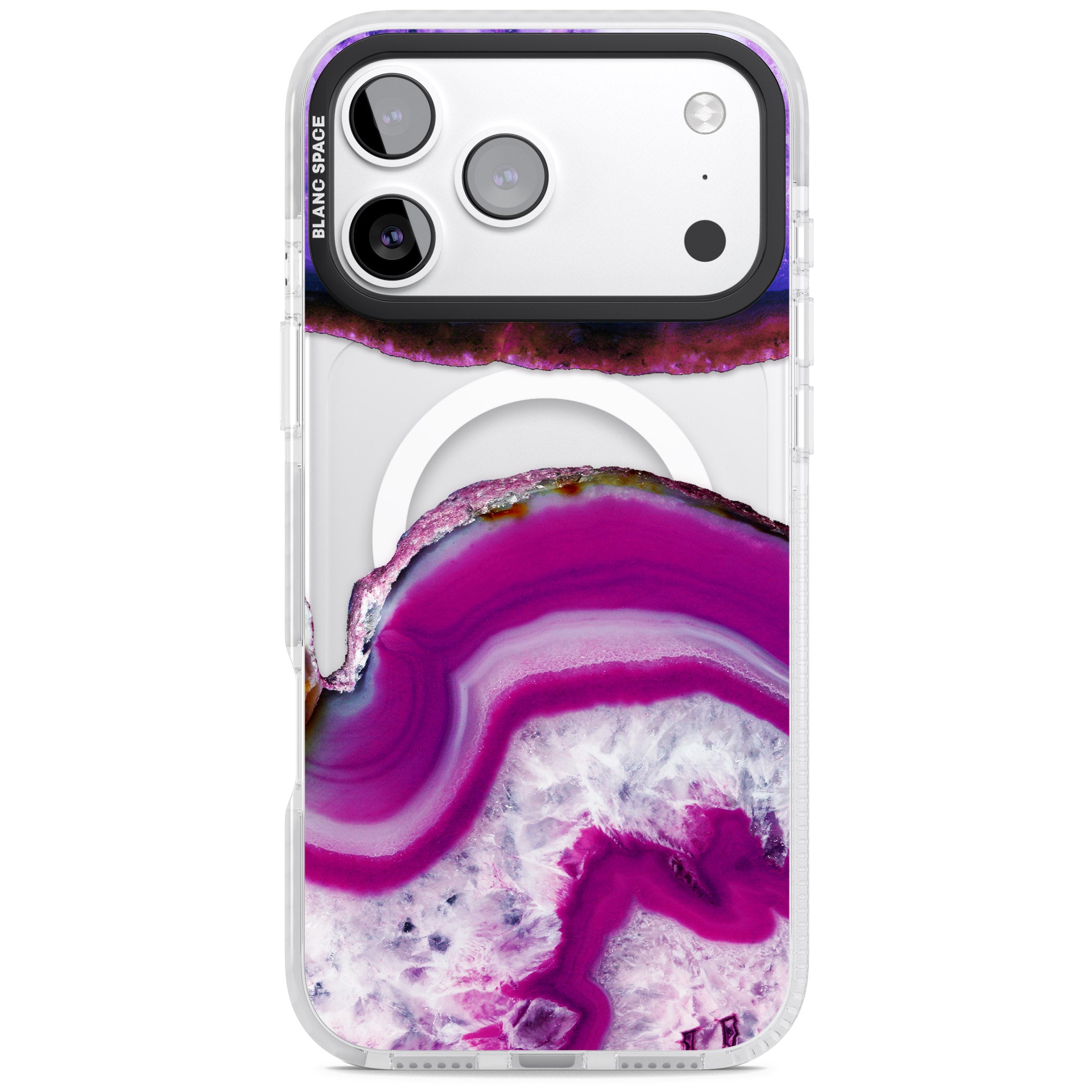 Amethyst Crystal Slice iPhone 17 Pro Max Impact Pro Clear Phone Case