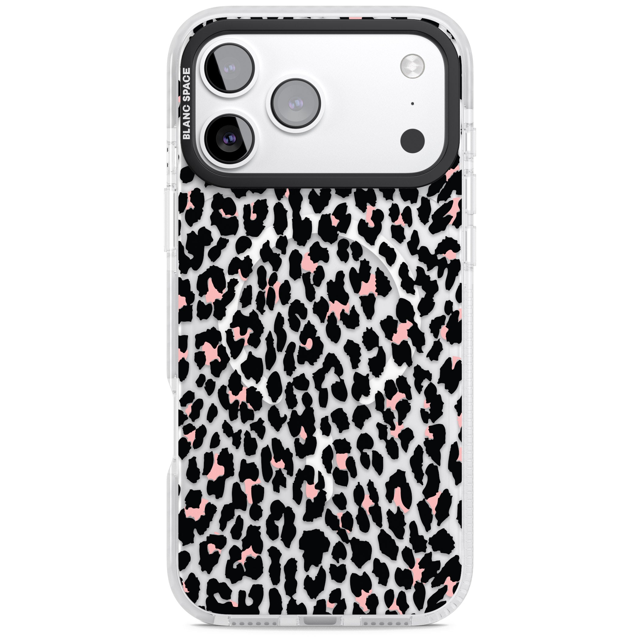 Pink Leopard Print iPhone 17 Pro Impact Pro Clear Phone Case