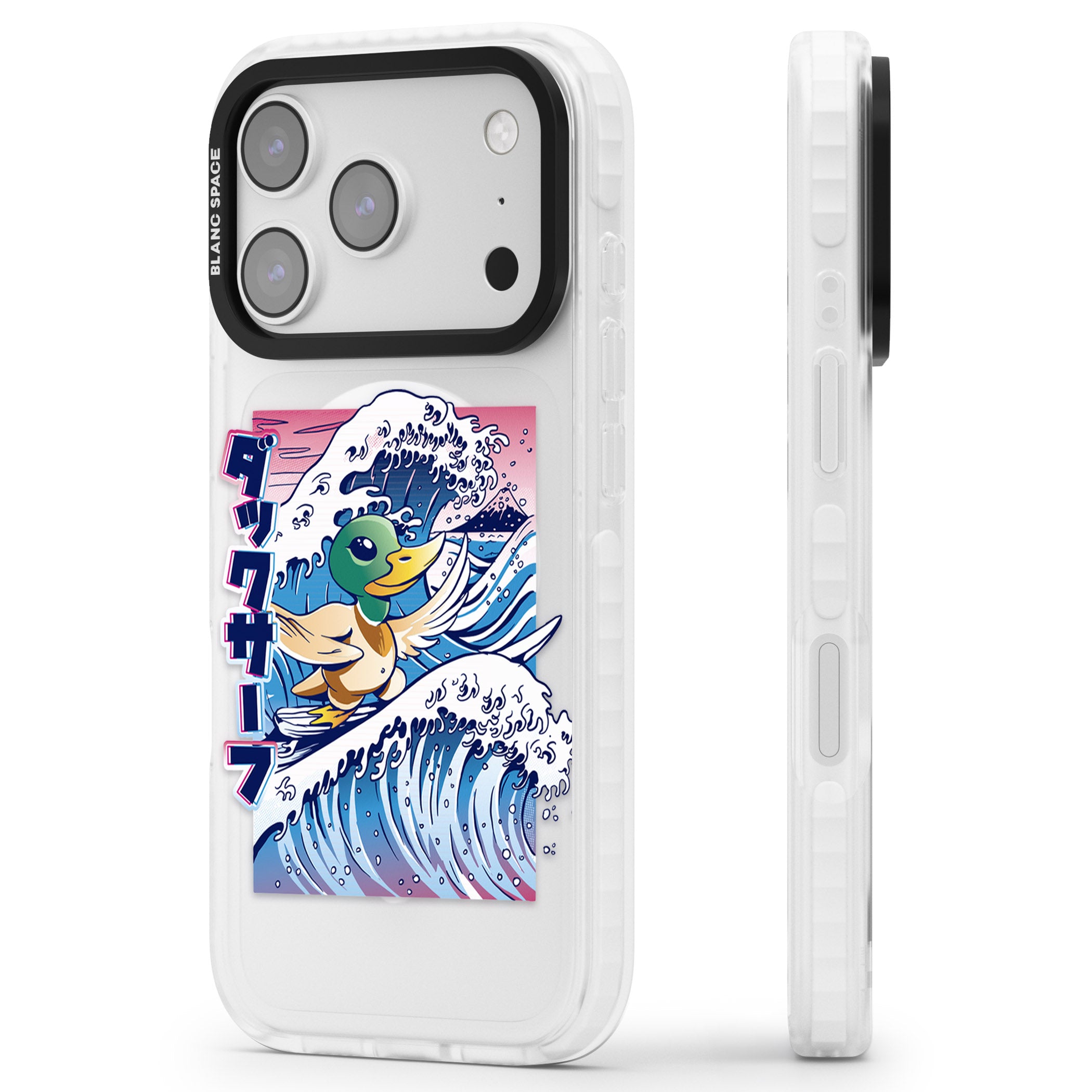Duck Surf iPhone 17 Pro Max Impact Pro Clear Phone Case Side Profile