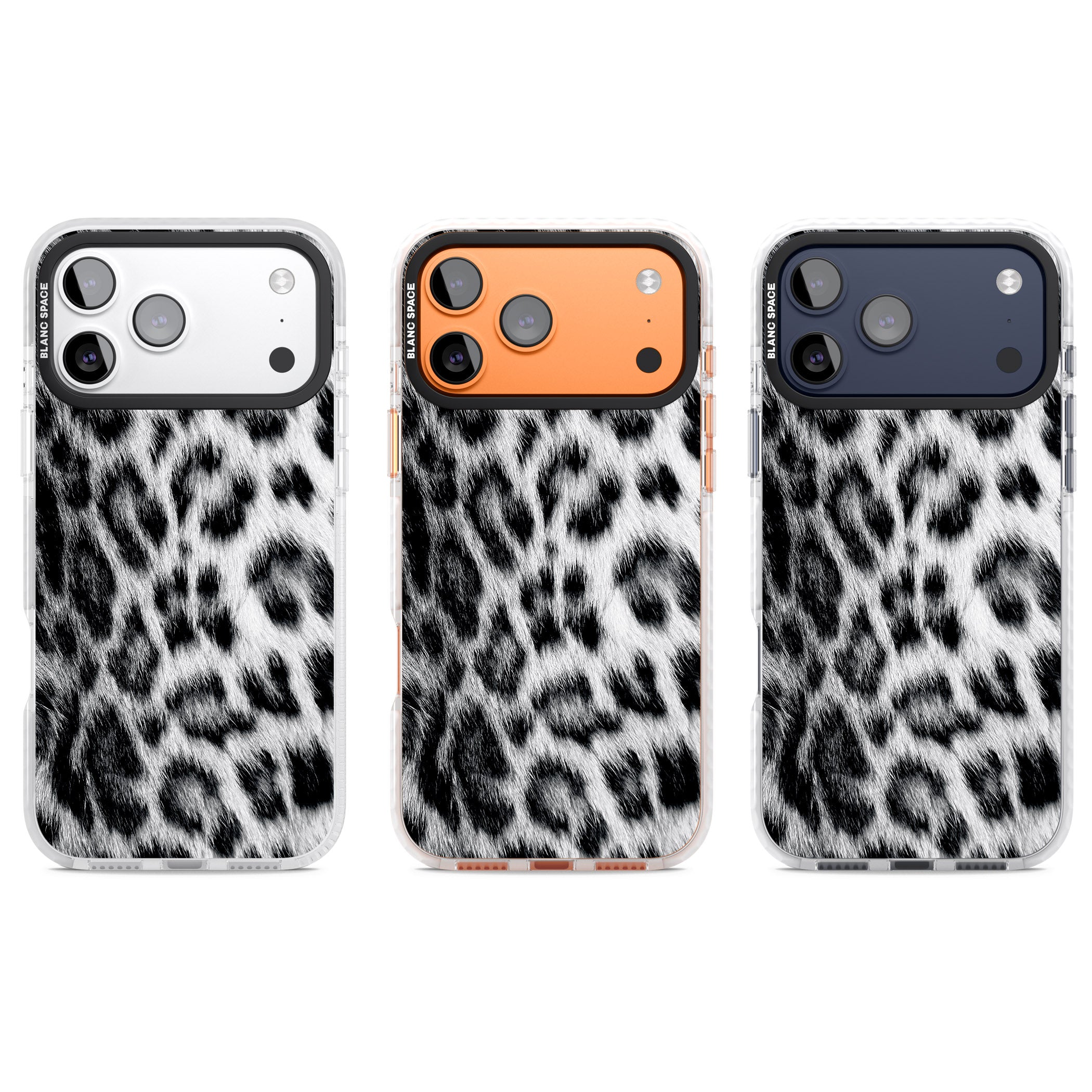 Animal Fur Pattern Snow Leopard iPhone 17 Pro Impact Pro Clear Phone Case APT Impact Protection
