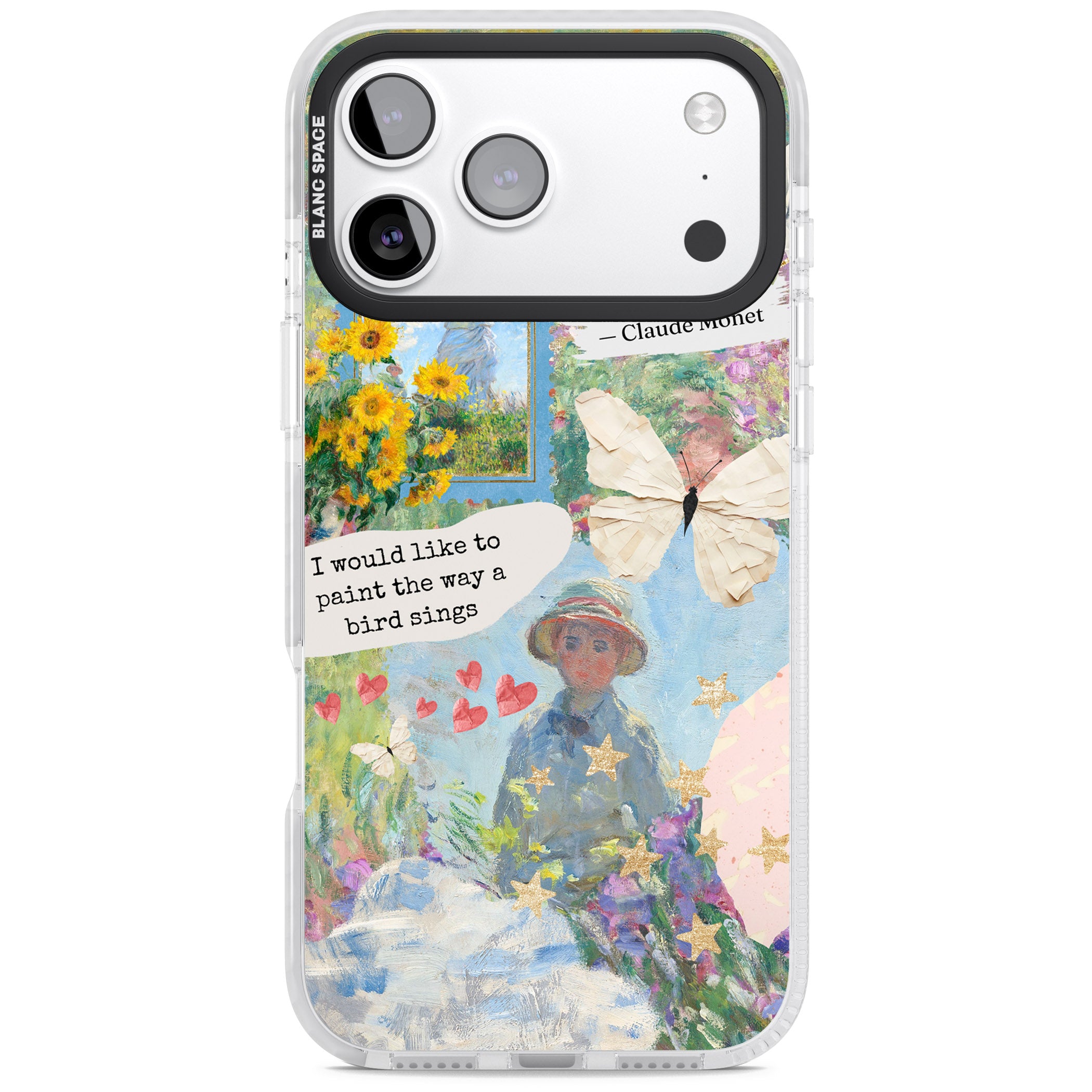 Monet 'Way A Bird Sings' Collage iPhone 17 Pro Max Impact Pro Clear Phone Case