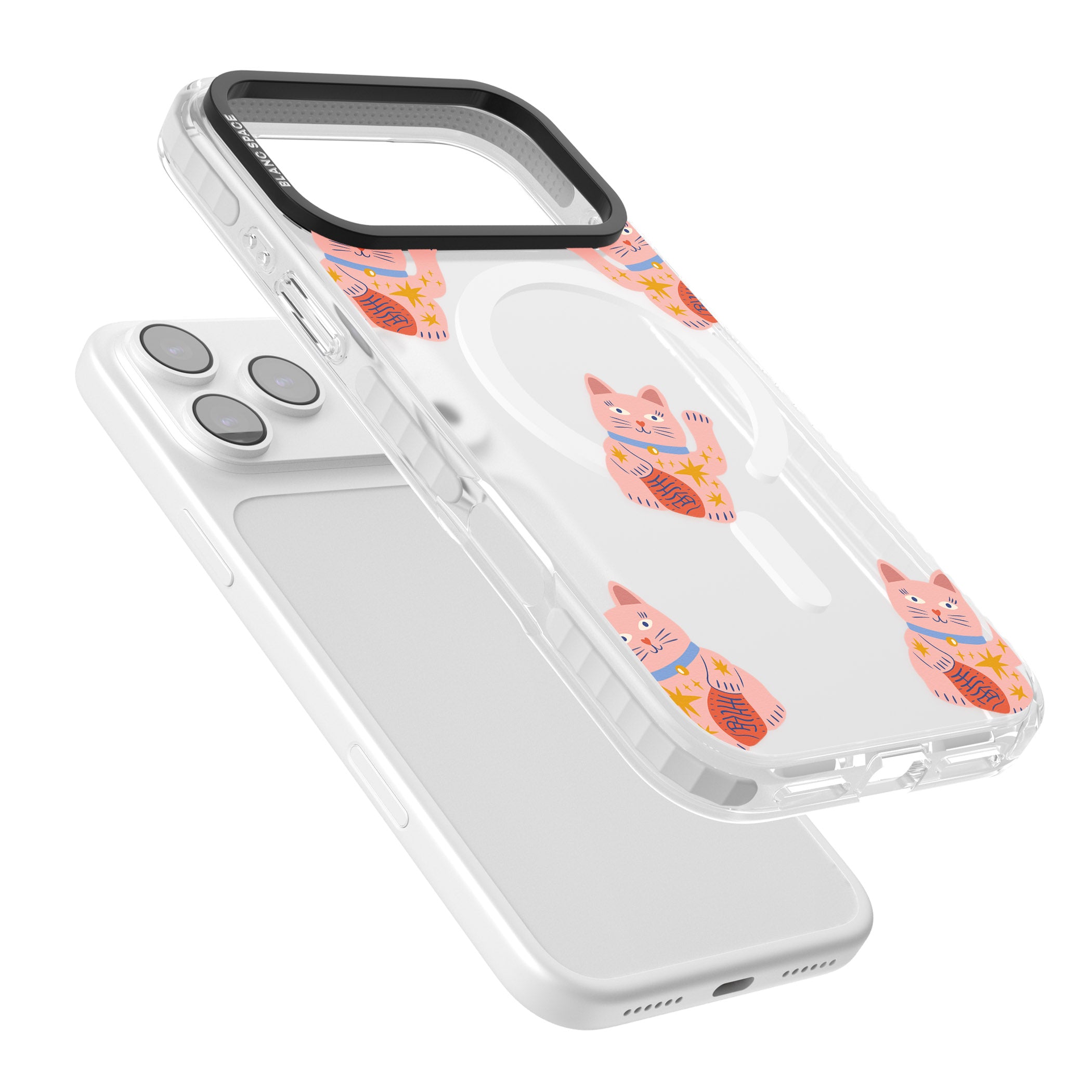Waving Cat Pattern iPhone 17 Pro Max Impact Pro Clear Phone Case Colours