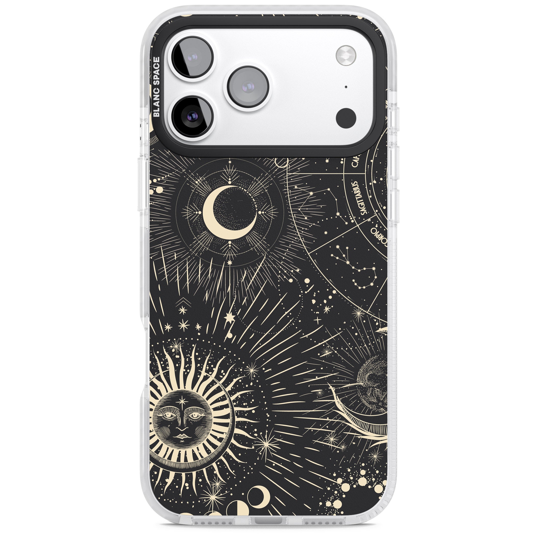 Cosmic Sun & Symbols Zodiac iPhone 17 Pro Max Impact Pro Clear Phone Case