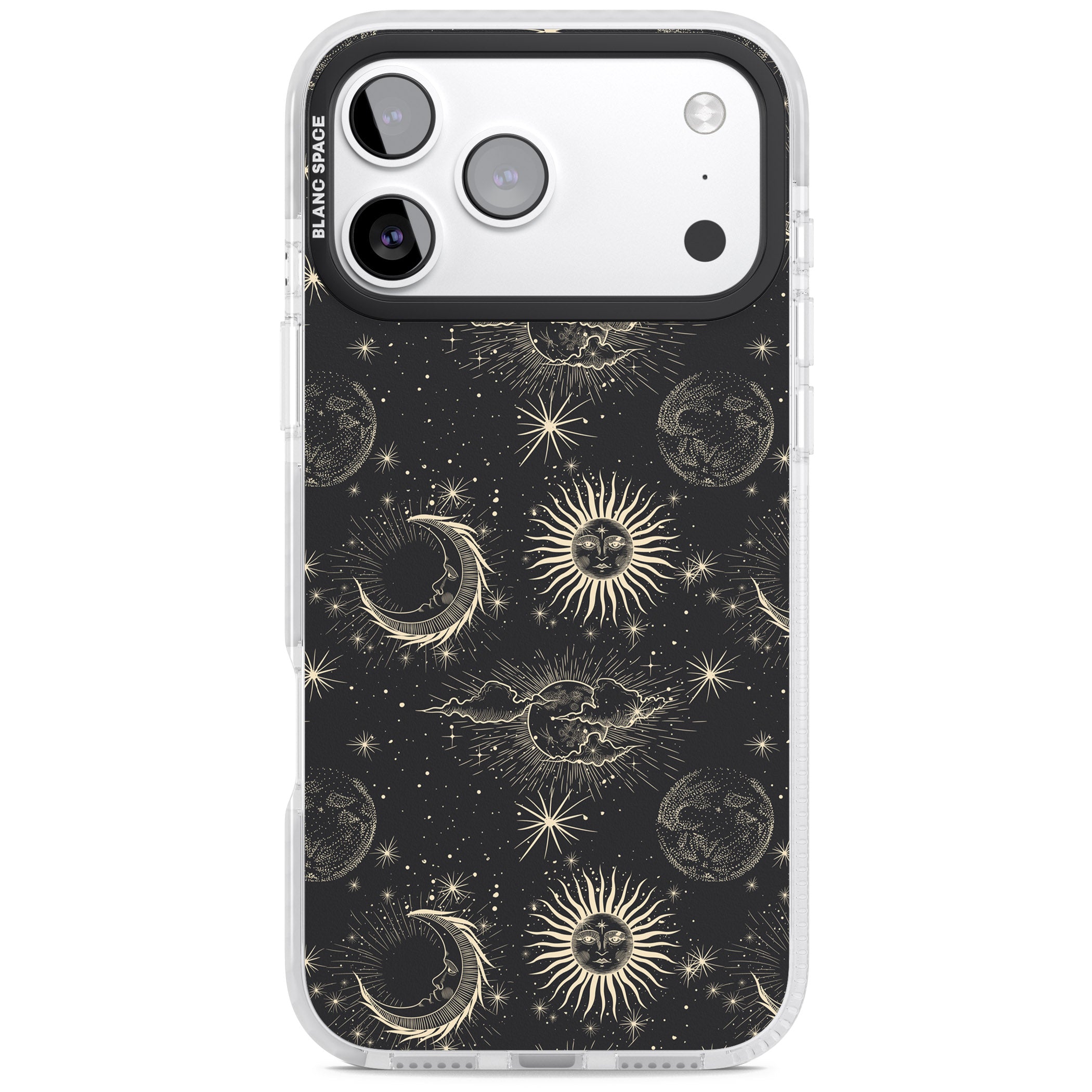 Suns & Moons Celestial Night iPhone 17 Pro Max Impact Pro Clear Phone Case