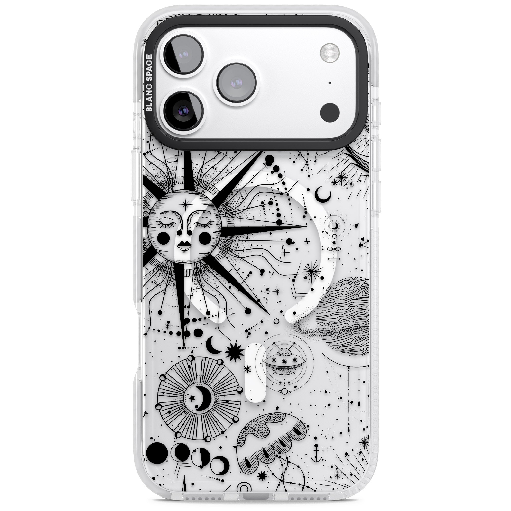 Cosmic Sun Zodiac iPhone 17 Pro Max Impact Pro Clear Phone Case