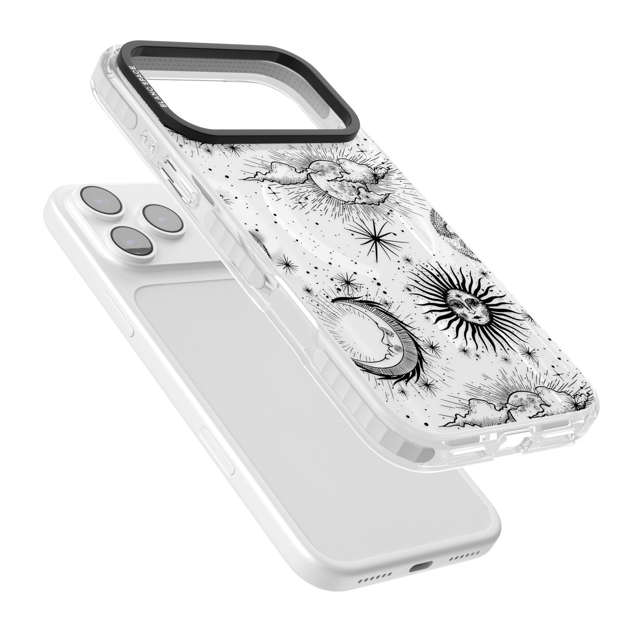 Suns, Moons & Clouds iPhone 17 Pro Max Impact Pro Clear Phone Case Colours